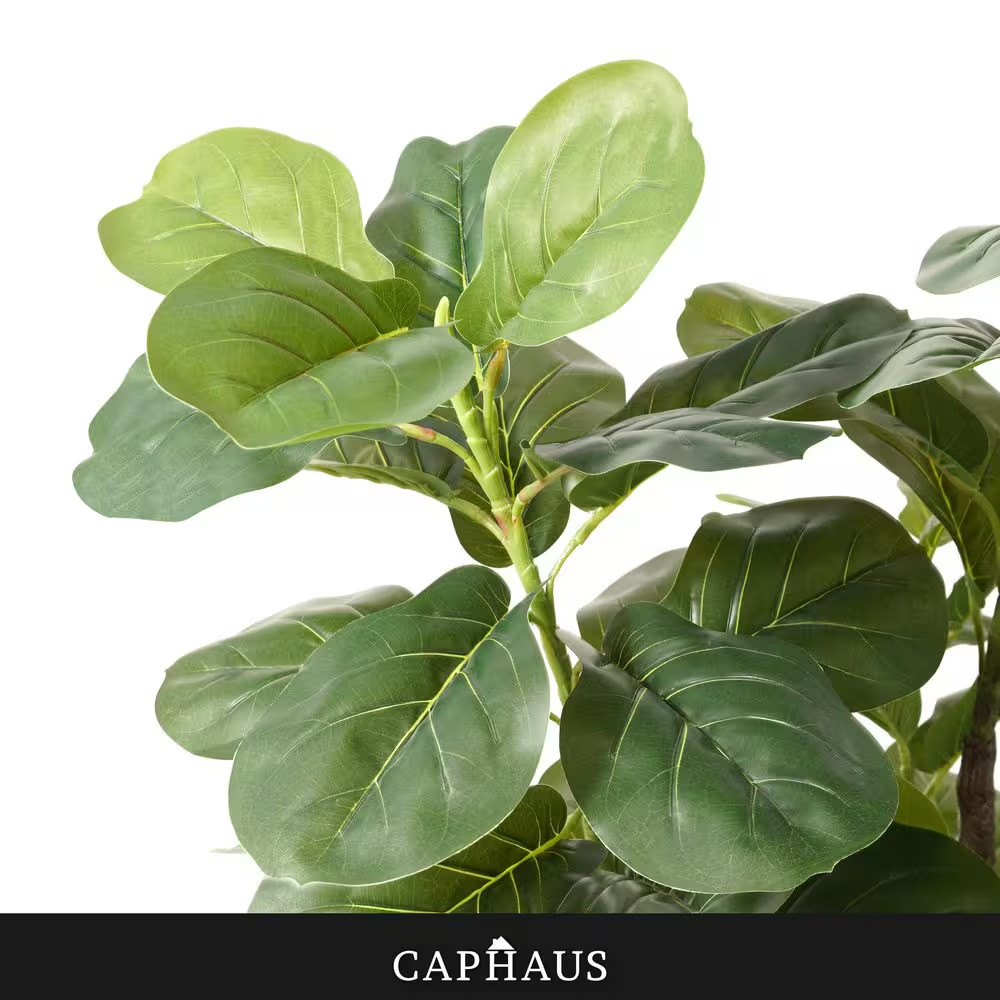 7 Ft. Green Artificial Fiddle Leaf Fig Tree with Dried Moss in Pot, Ficus Lyrata