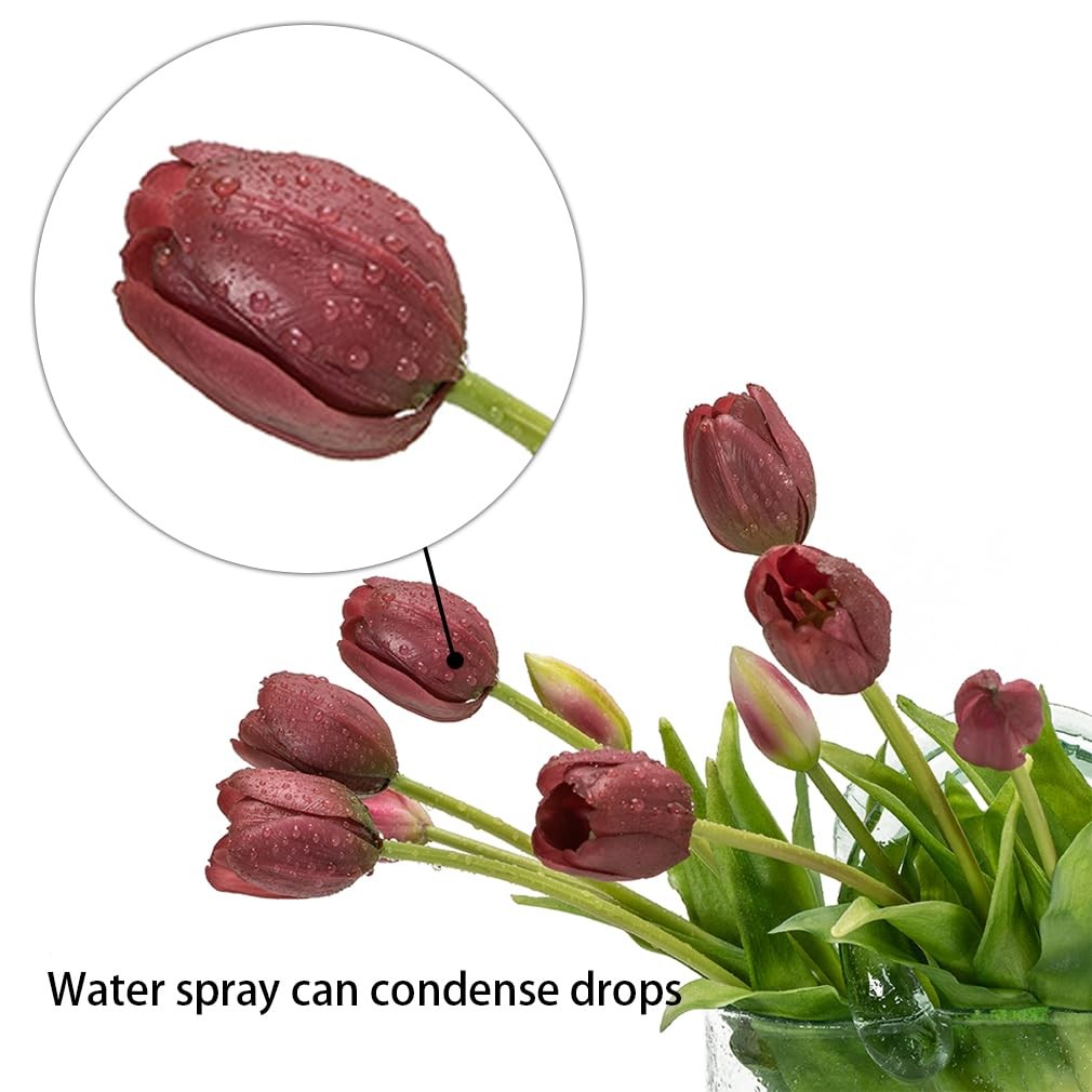 15Pcs Artificial Tulips Flowers, Soft Touch Realistic Latex Tulips Bouquet fo…