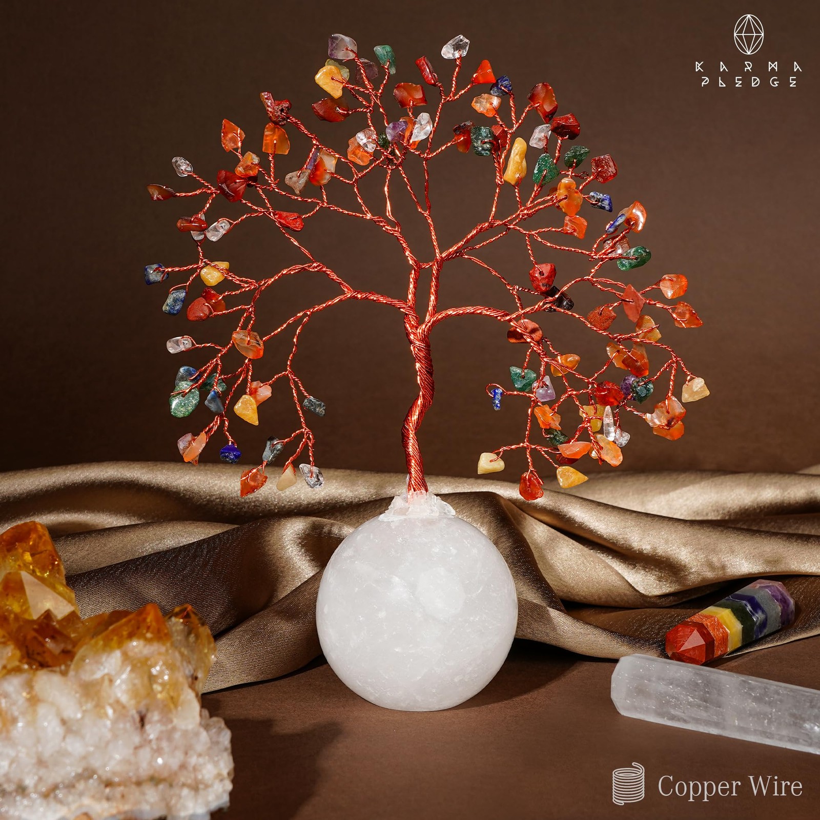 7 Chakra Crystal Tree of Life Gifts for Women, Handmade Home and Office Decor…