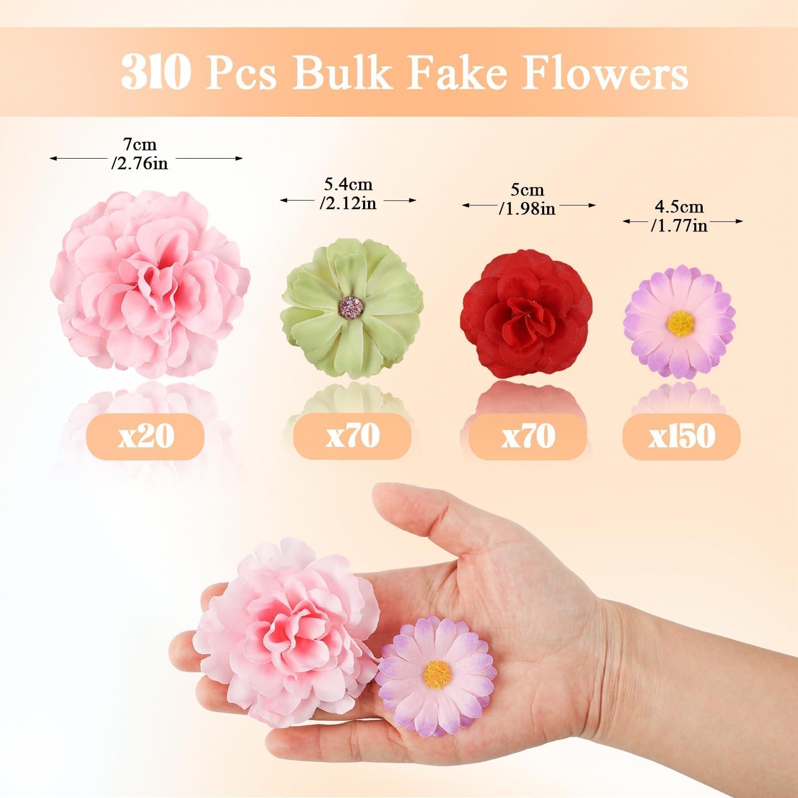 310Pcs Fake Flower Heads Mini Artificial Flower Bulk Silk Flowers for Decorat…