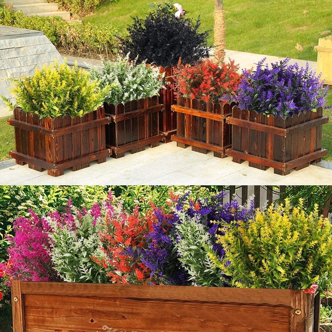 Versatile Faux Lavender Plants: Perfect for Gardens, Porches & Window Boxes