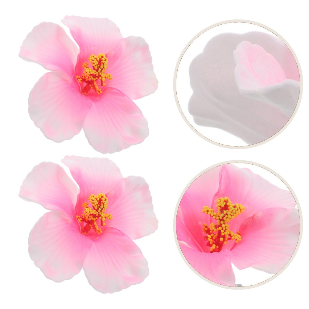 10Pcs Reusable Pink Hawaiian Hibiscus Flowers for Party Favors and Decor