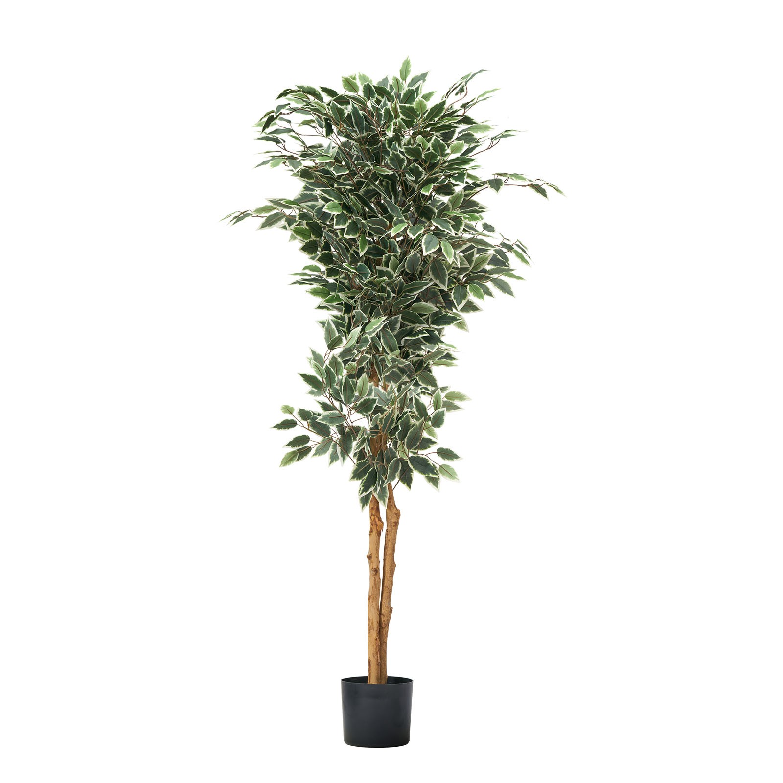 VEVOR 5FT Artificial Ficus Tree Tall Faux Plant with Black Pot for Indoor Decor