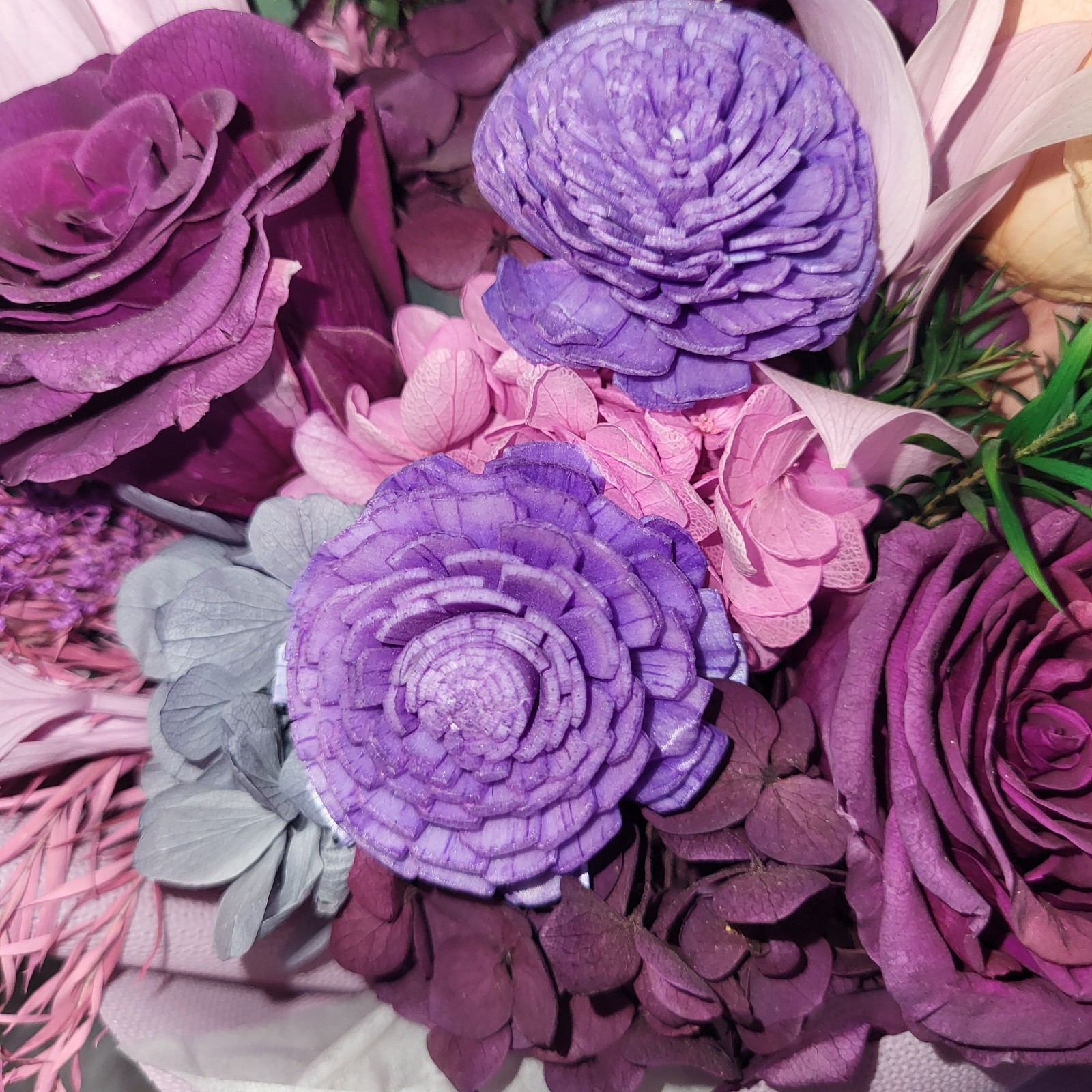 Purple Roses Bouquet Great Birthday Gift Beautiful Preserved Flowers