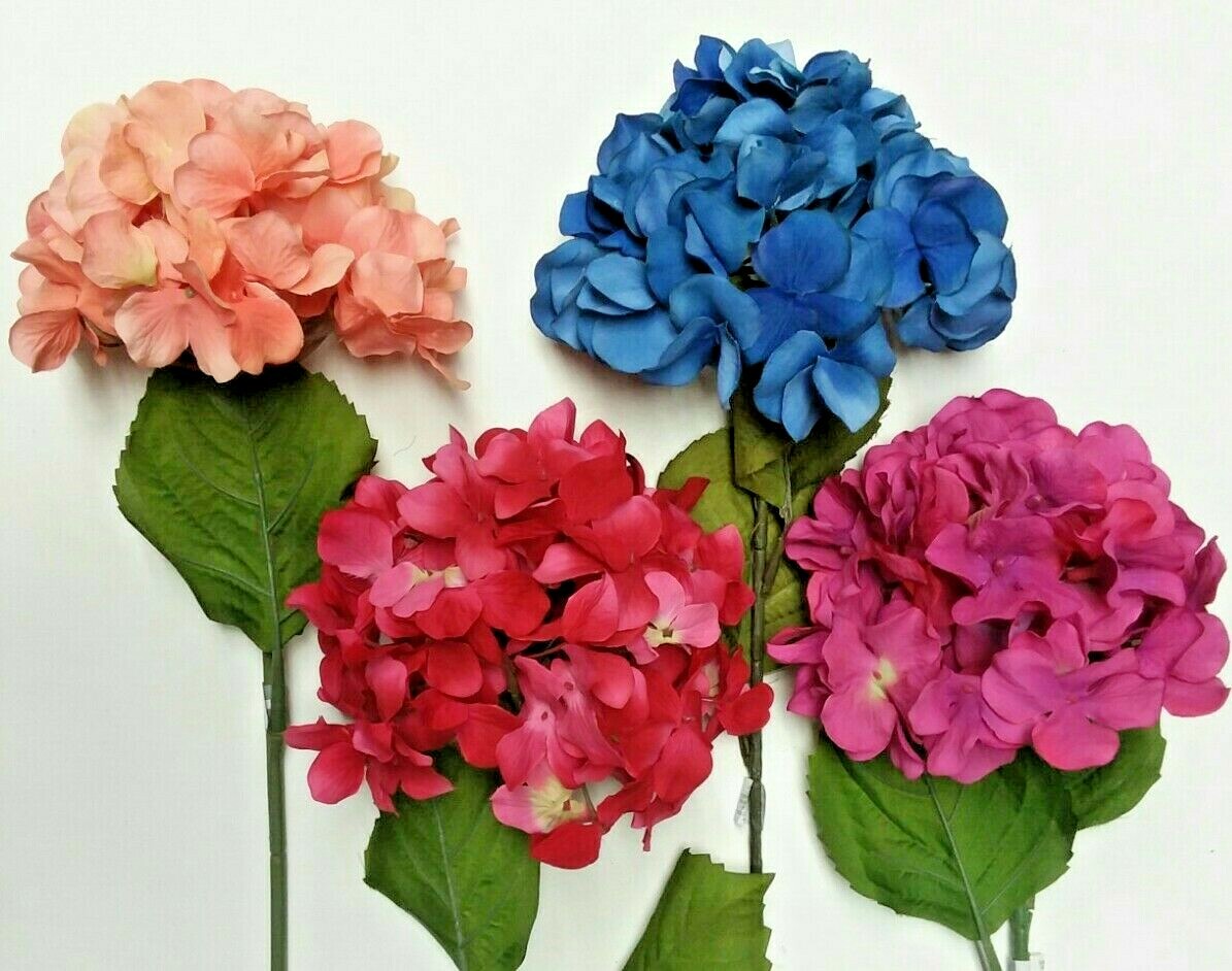 4 PC Set Mixed Hydrangeas 27″ Long Stem Artificial Flower Home General Decor US