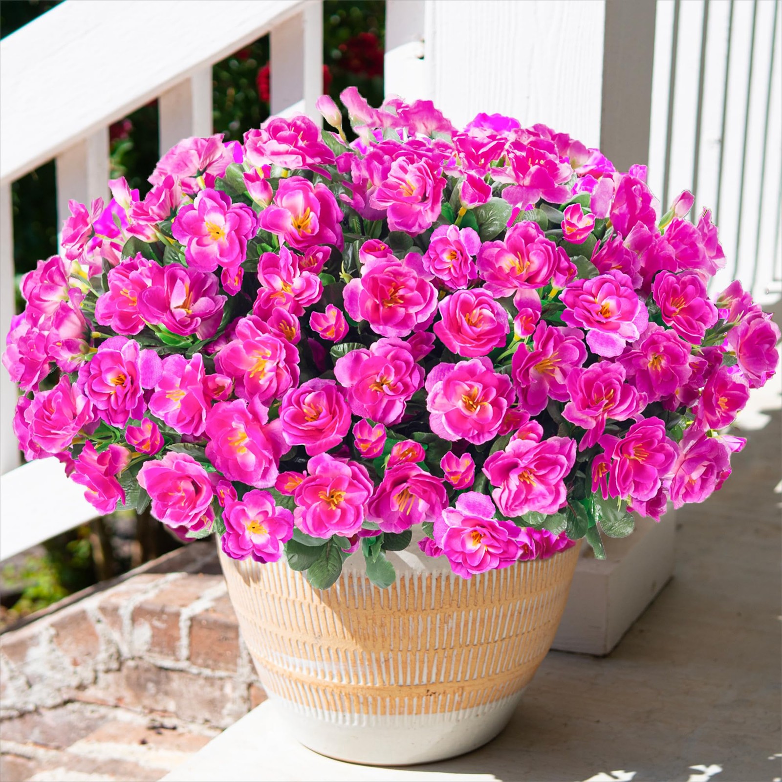 Artificial Faux Outdoor Flowers Plants for Spring Summer Decoration, Fake Sil…