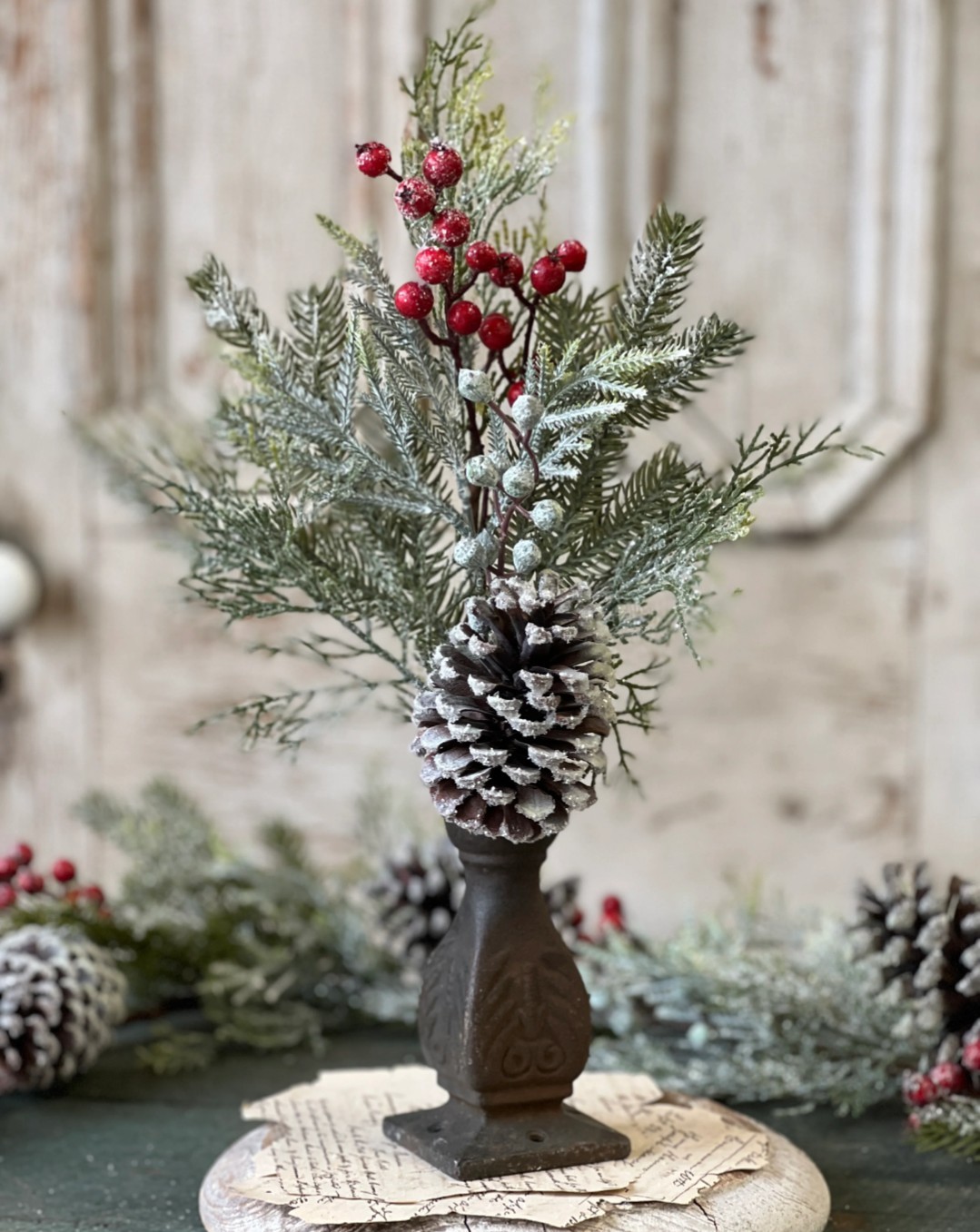 16″ Tennison Pine Floral Pick Christmas Winter Greenery