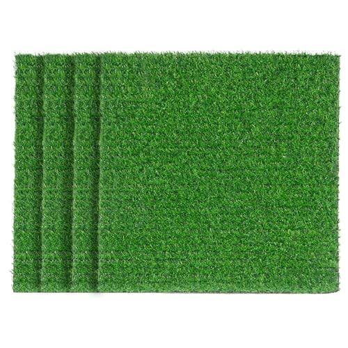 Realistic 6×6 Inch Artificial Grass Patch, Synthetic Turf Mat with Drainage Hole