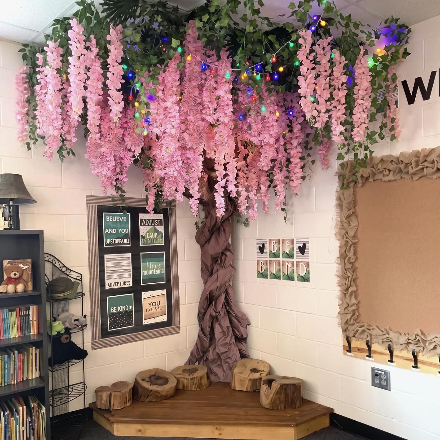DIY Wisteria Tree Hanging 3D Paper Blossoms for Home Classroom
