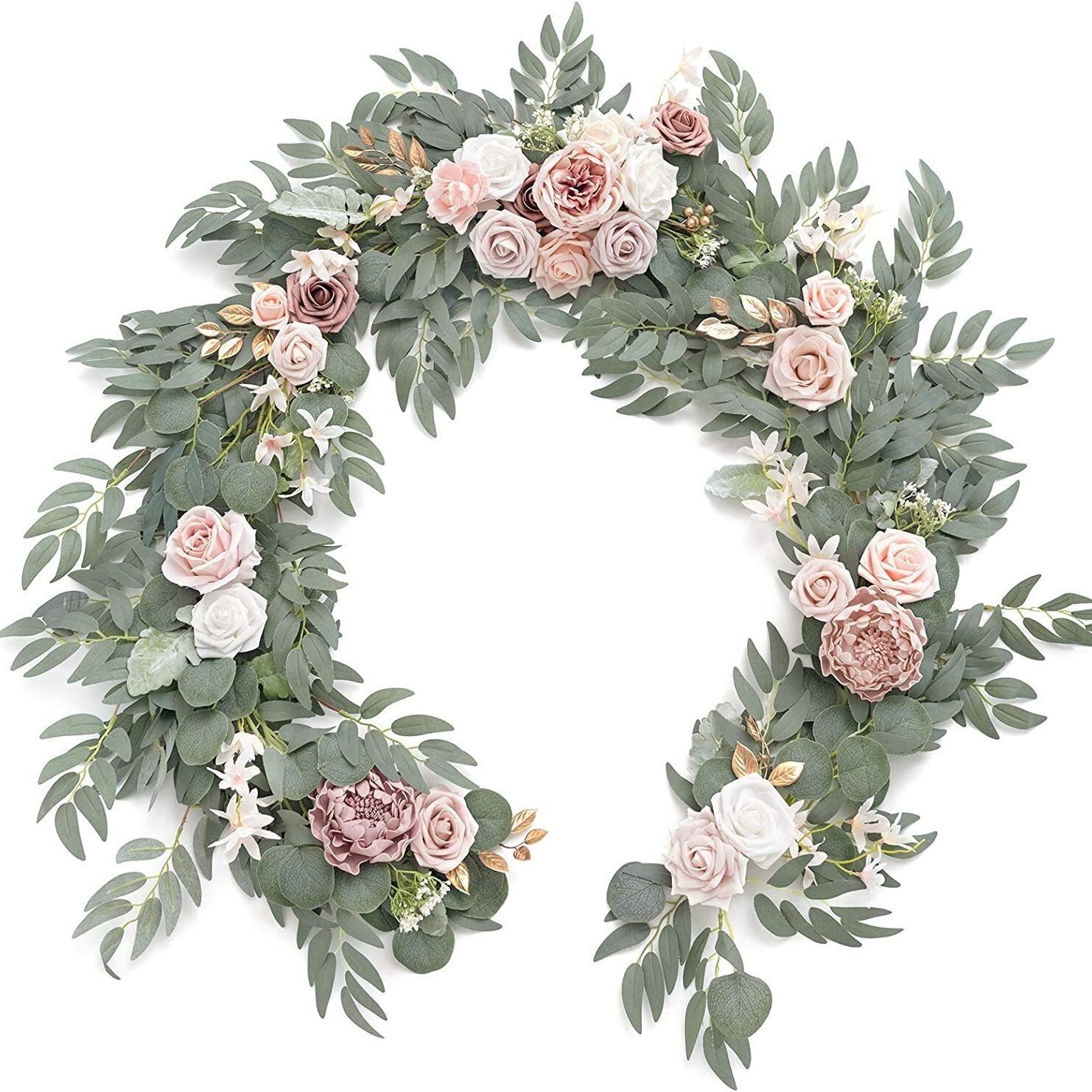 Set of 6 Xtra Long 8.85ftFlower Garland Wedding Arch Artificial Rose Peony Vine