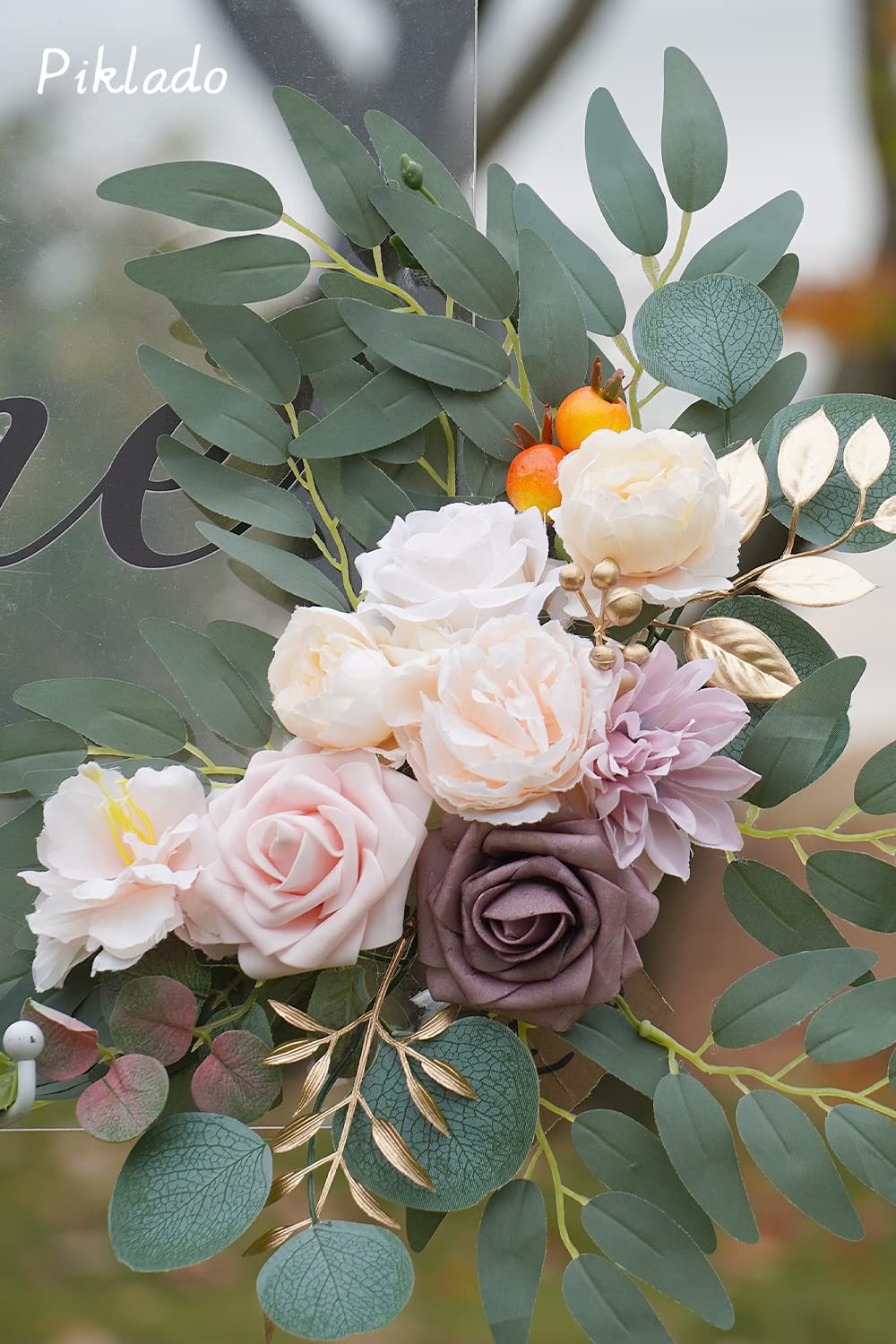 Faux Flower Swag Set of 2 for Wedding Welcome Signs Floral Swag Wedding Recep…