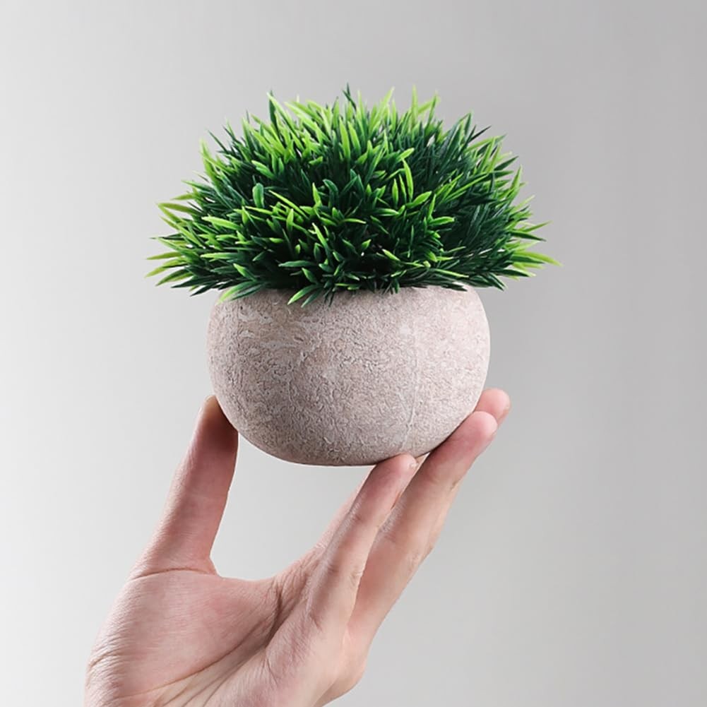 Bibabala Fake Bonsai Plants Faux Plant,Bonsai Short Needle Grass,Garden Deskt…