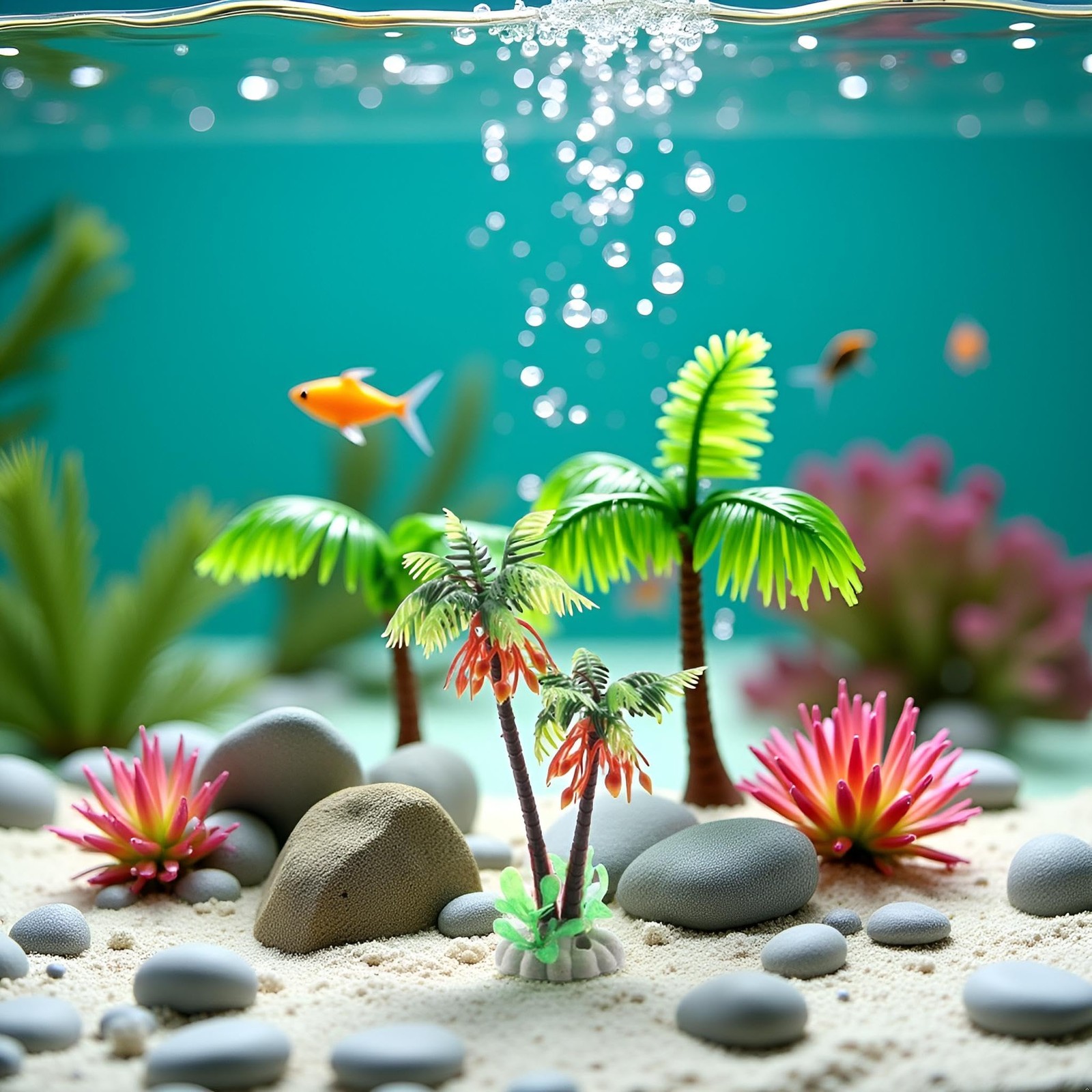 1Pcs Green Mini Coconut Palm Tree,Aquatic Water Weeds Artificial Aquarium Pla…