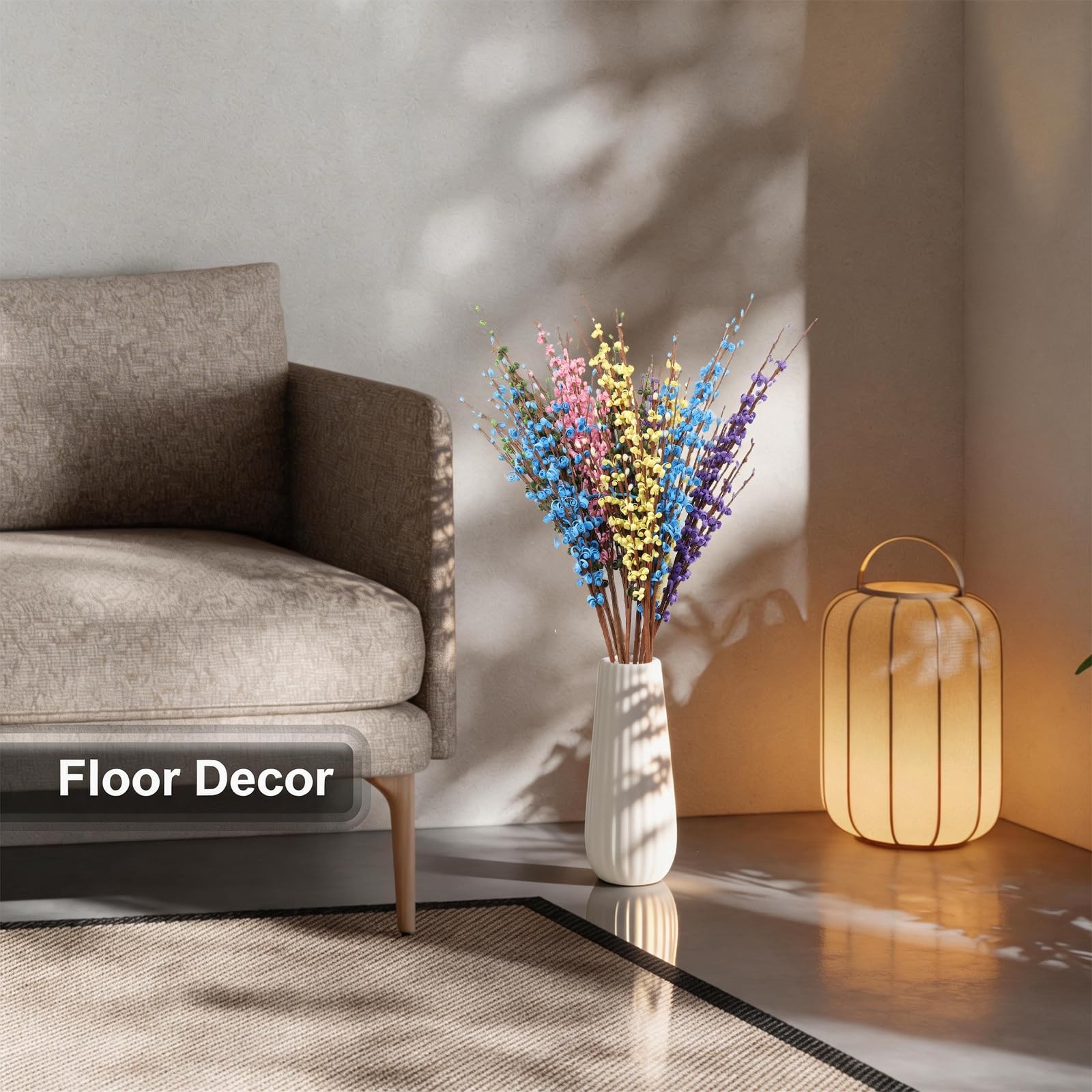 10 PCS 29.5″ Colorful Long Jasmine Artificial Flowers Faux Dry Vase Home Decor