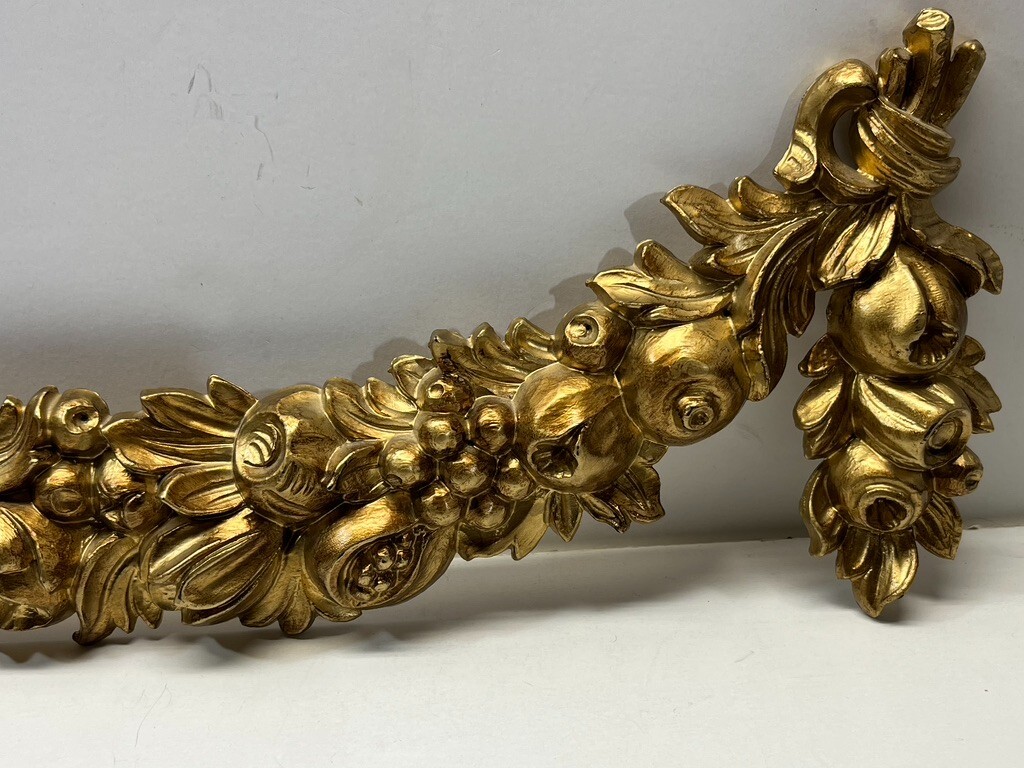 Gold Gilt Baroque Fruit Floral Swag Italy Wall Hanging