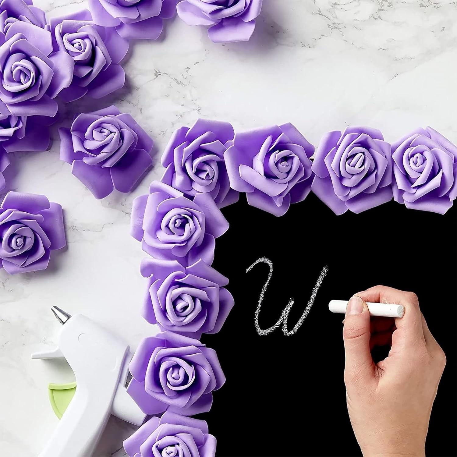 Maintenance-Free 100 Count Stemless Purple Roses – Versatile Decoration Solution