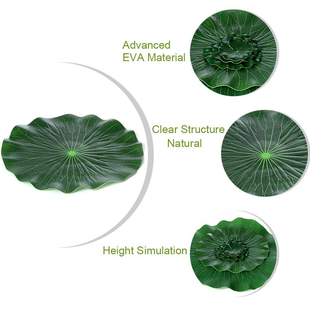 Artificial Realistic Lily Pads Floating Scenery Lotus Pods for Pool Decoration A