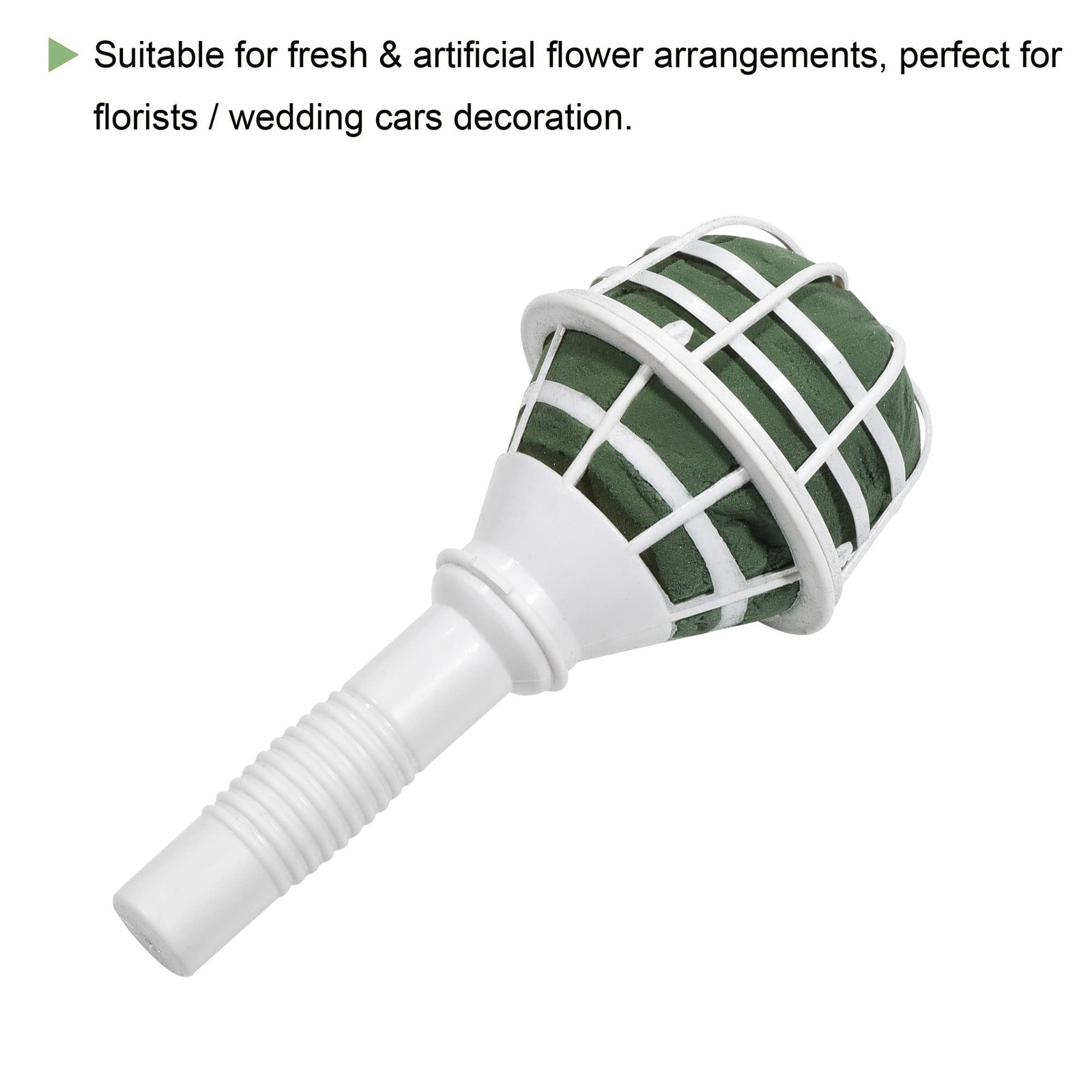 Bride Flower Bouquet Holder, 7 Inch Round Shaped Floral Handheld Flower Mud F…