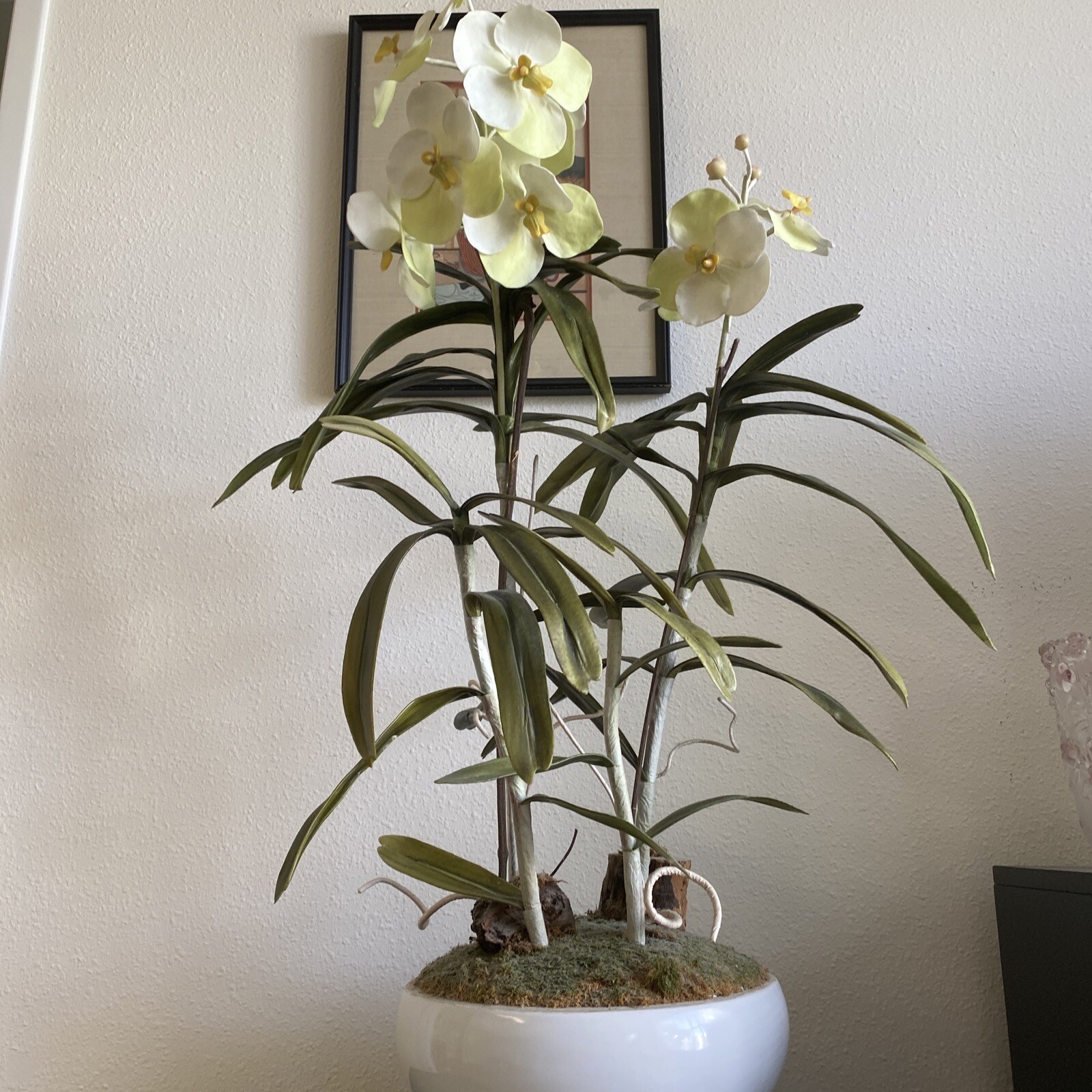 The CG Hunter White Orchid Plant, premium artificial indoor flower display 36″