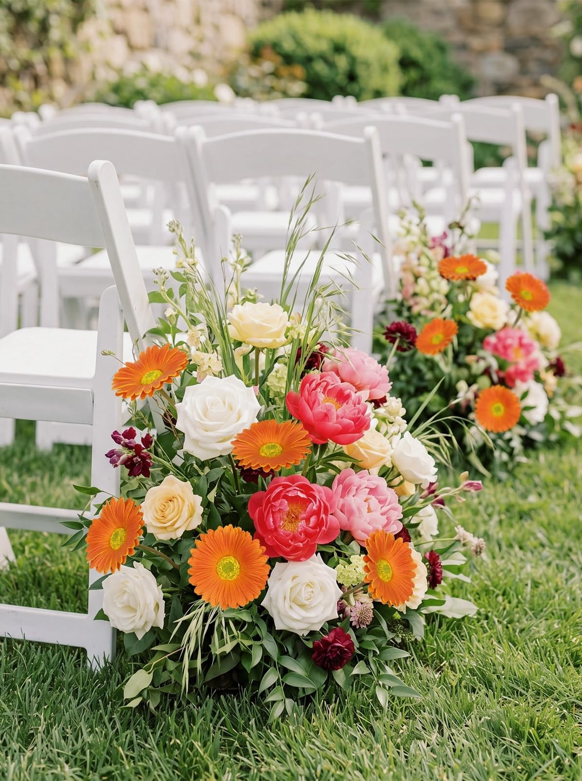 12PCS Orange Gerbera Daisy Artificial Flowers 16.93’’ Real Touch PU Fake Dais…