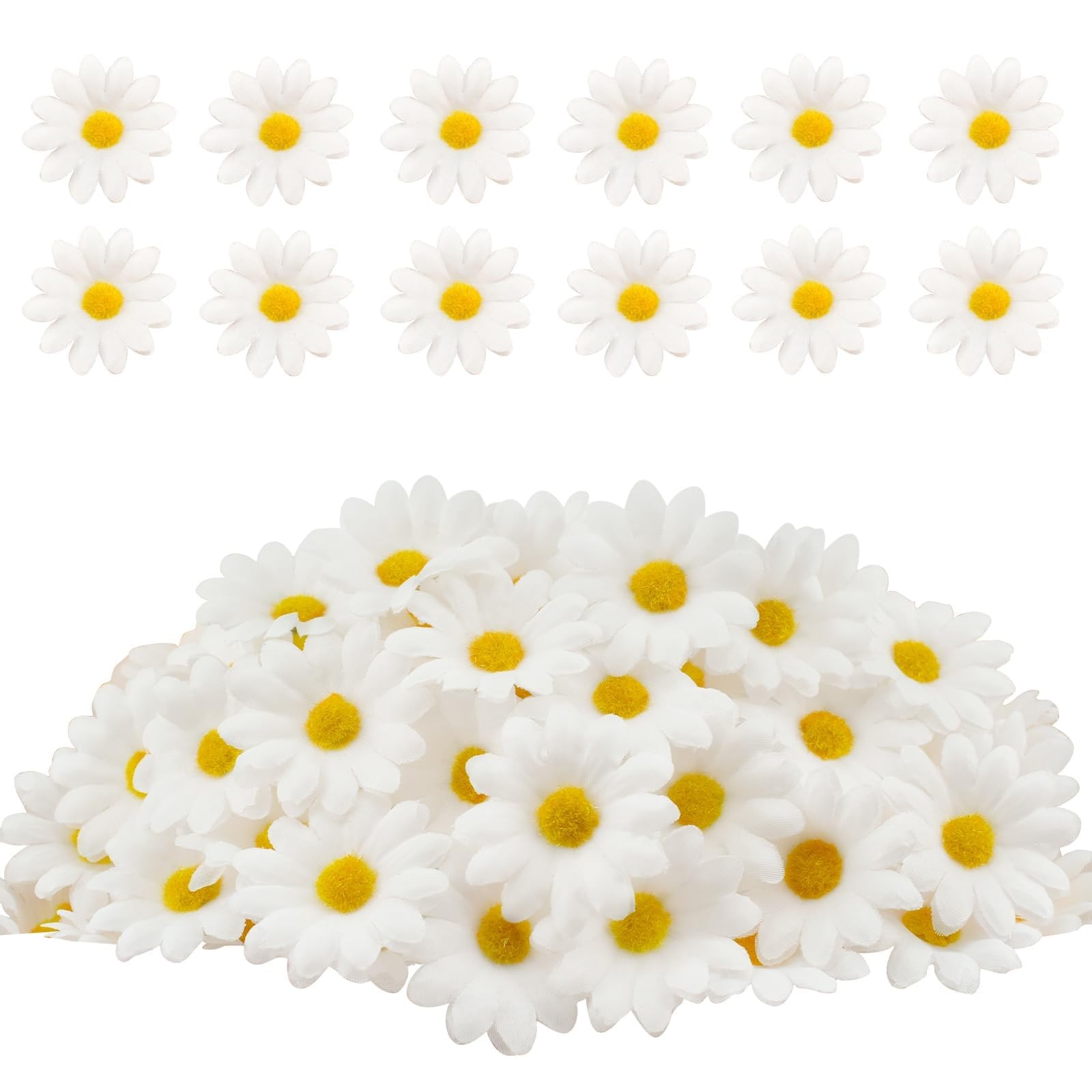 120Pcs Silk Artificial Gerbera Daisy Heads, 1.5 Inch Fabric Fake Chrysanthemum F