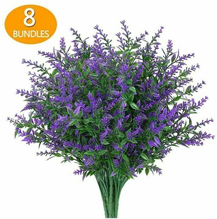 Artificial Flowers Plastic Fake Plants UV Resistant Home In&Outdoor Garden Decor