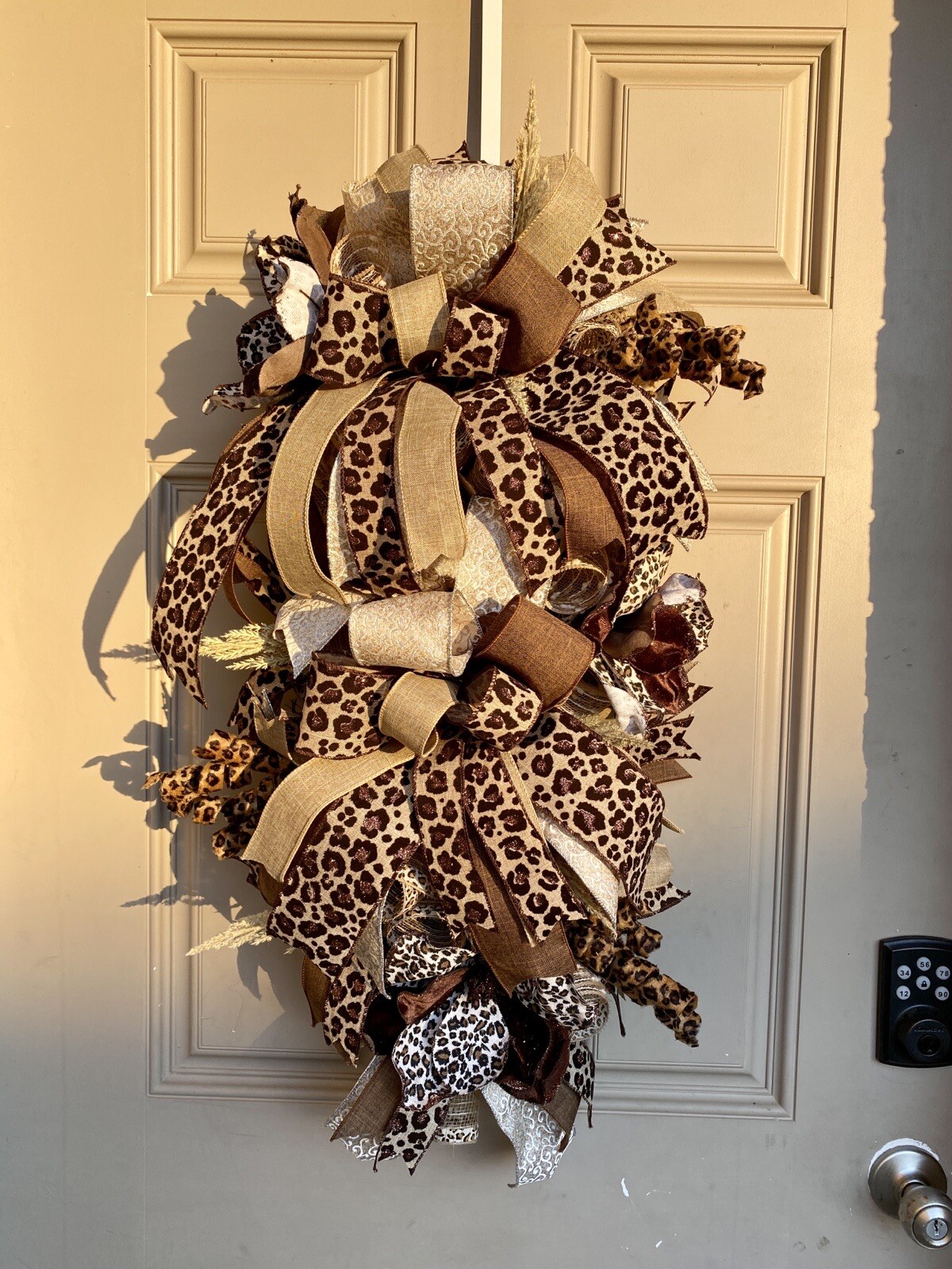 Boho Wreath Elegant Front Door Leopard Swag Housewarming / Wedding Gift