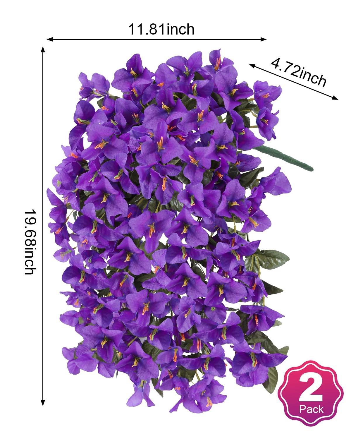 Artificial Flowers for Outdoors â€“ 2 Bundles of UV-Resistant Artificial Bou