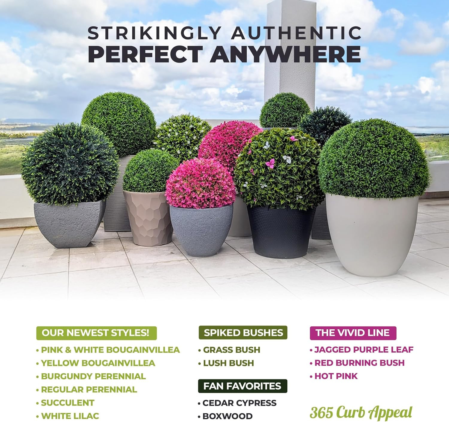 23″ XL Topiary Ball – Superior Burgundy Boxwood Style (2 Halves)