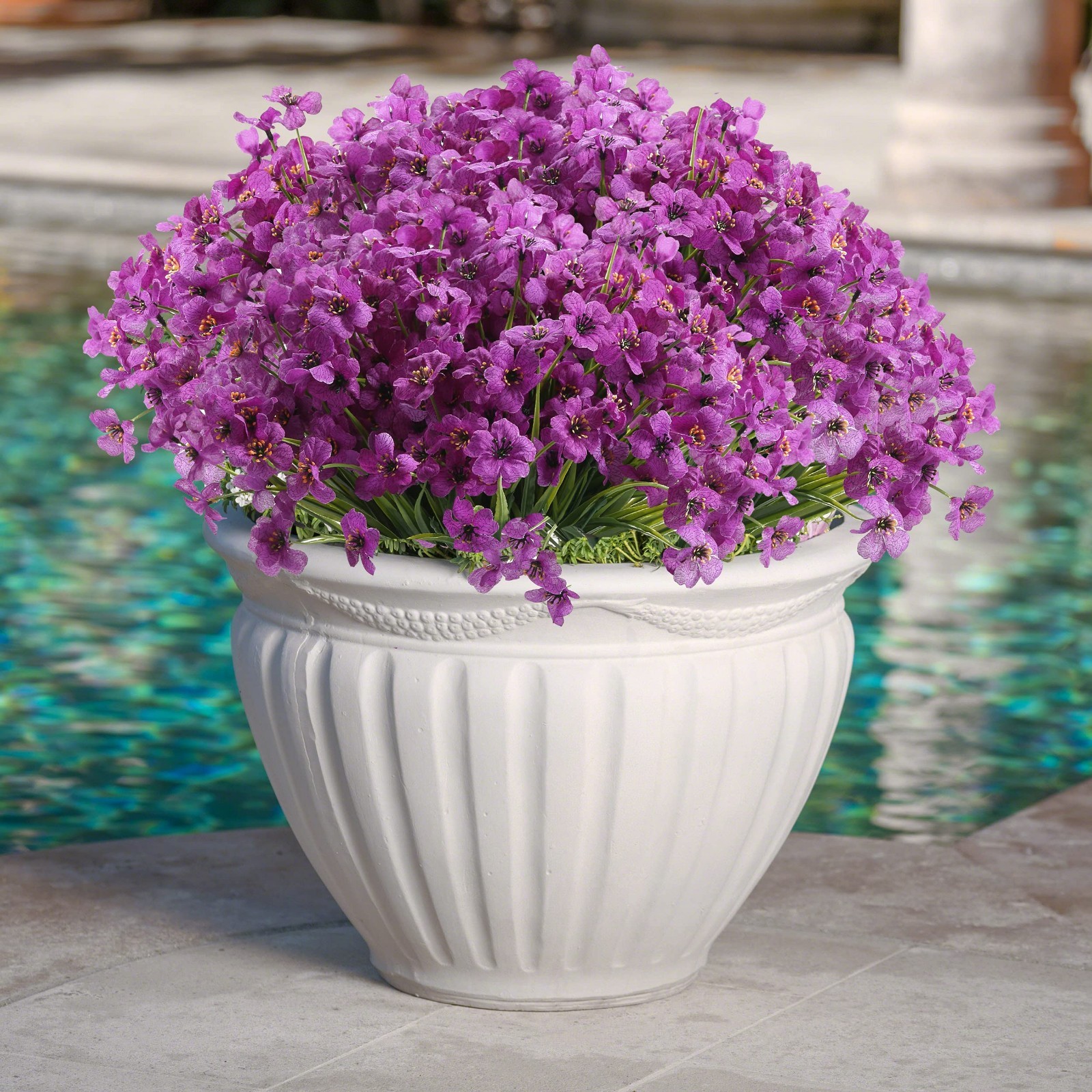 20 Bundles UV Resistant Artificial Flowers – Realistic Faux Silk Plants for Outd