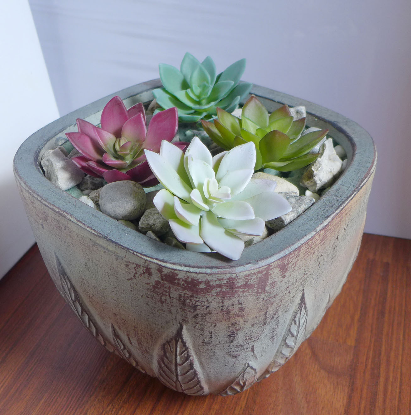 Artificial 4 Colors Lotus Flowers Each One Succulent Grass