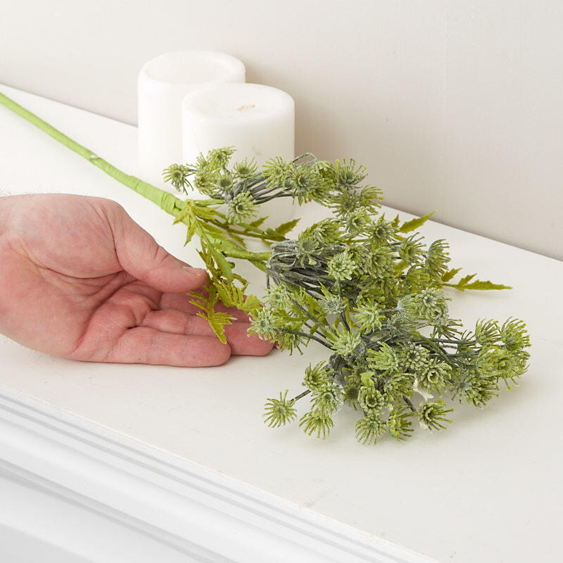 Set of 2 Green Artificial Queen Anne’s Lace 25″ Sprays