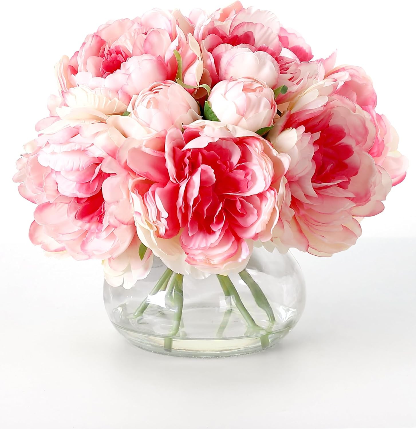 Artificial Silk Flower Arrangement w/ Glass Vase Faux Water Table Wedding Decor