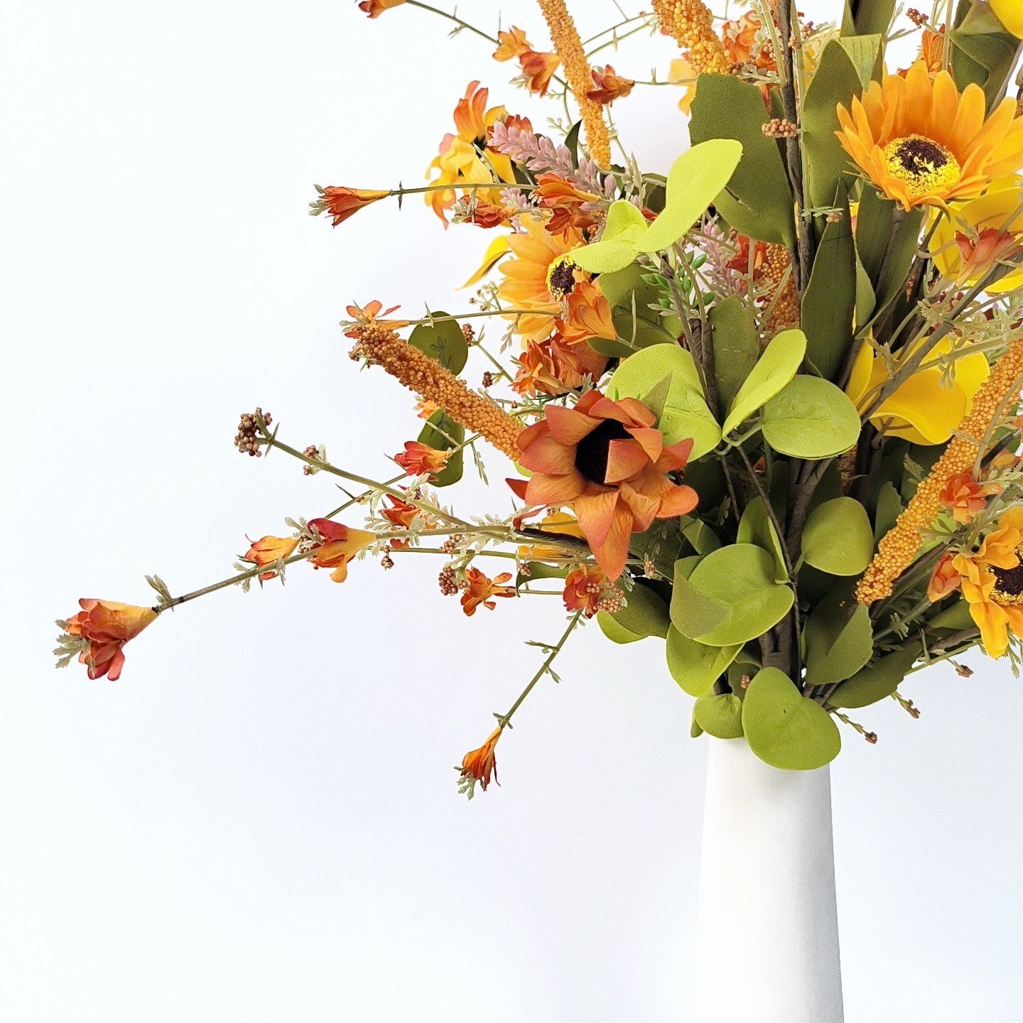 3 Pack Artificial Fall Flowers Orange Fall Floral Stems 24 Inch Forsythia Picks