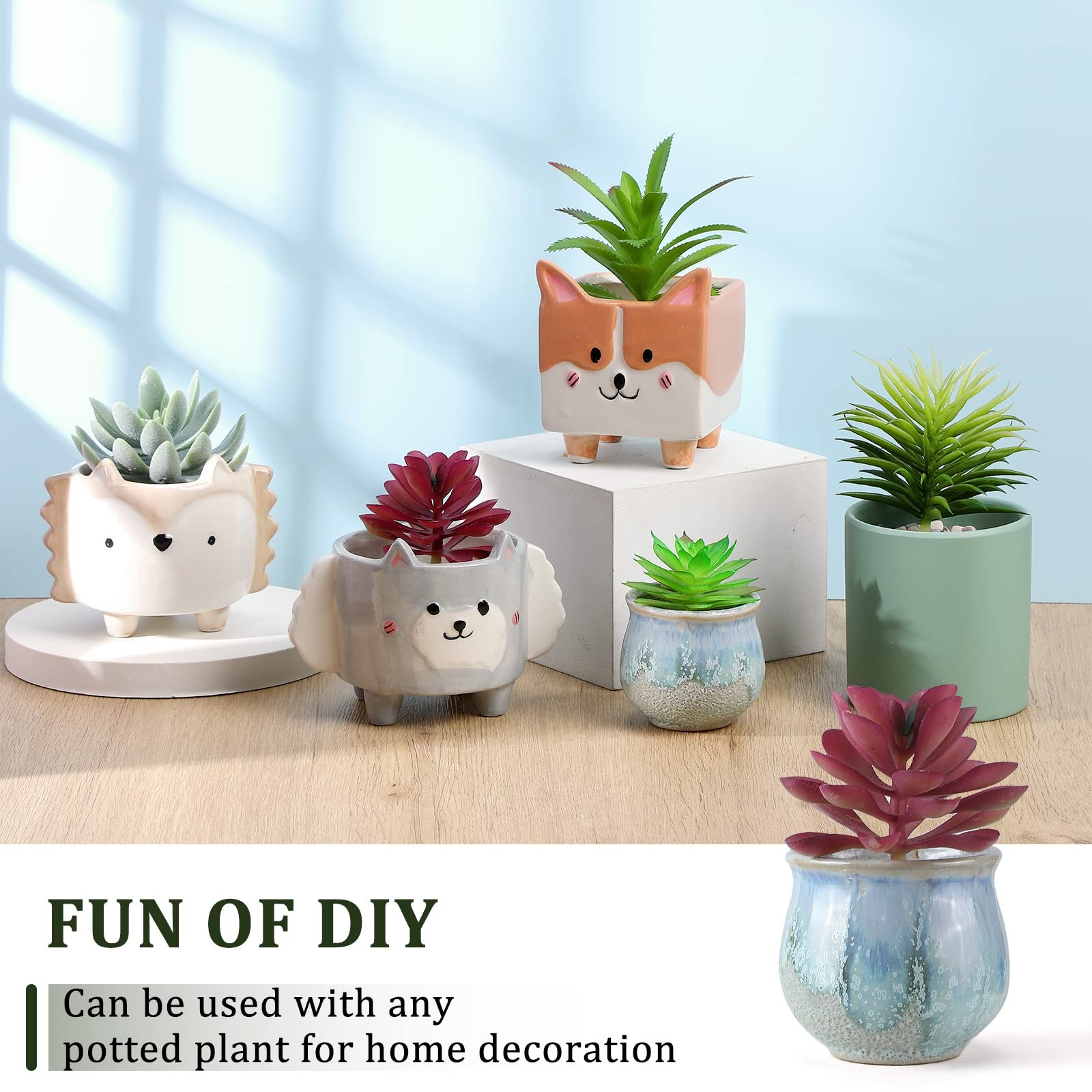 32 PCS Artificial Succulent Plants Mini Fake Faux Realistic Unpotted Flocked