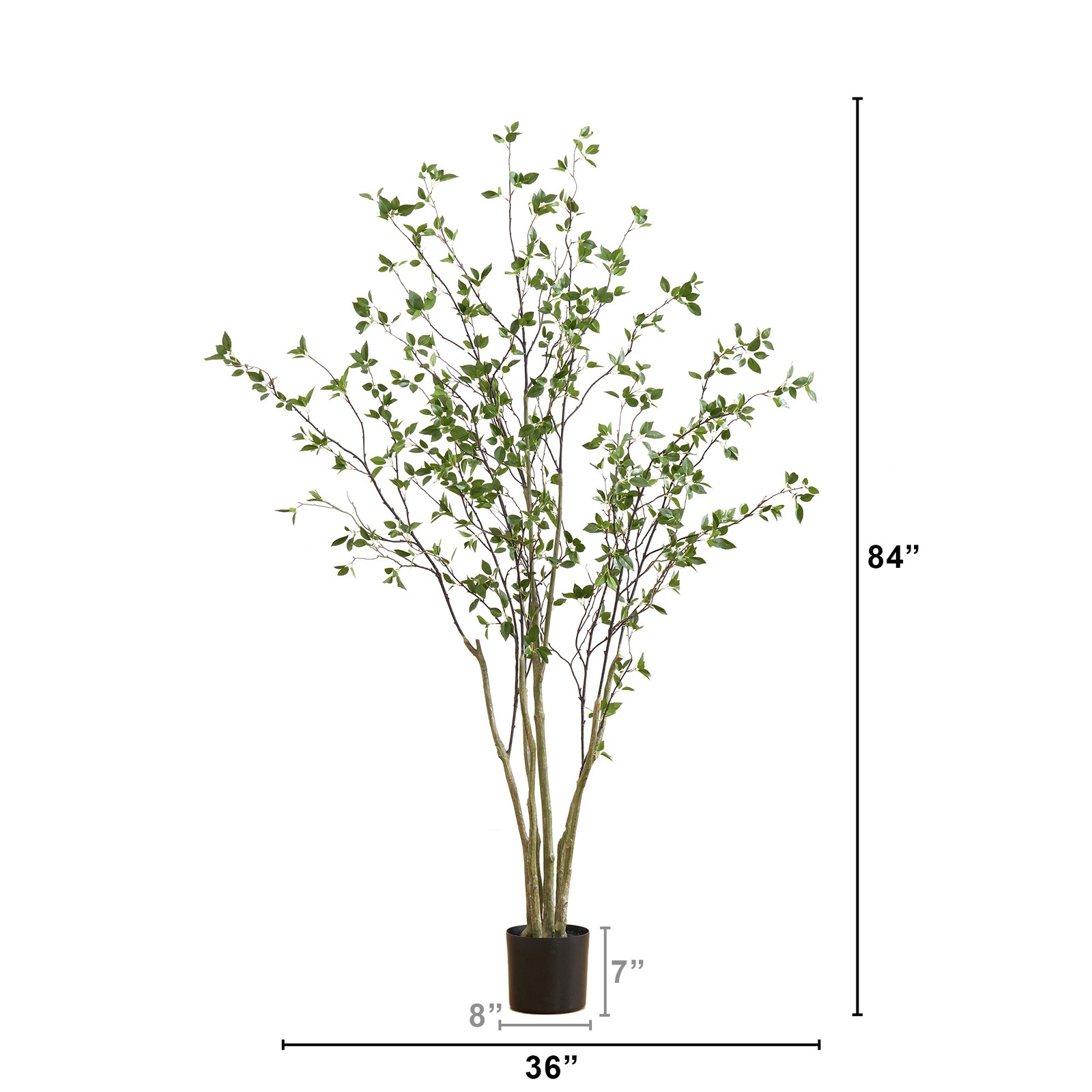 Nearly Natural 7ft Minimalist Citrus Artificial Tree in Green