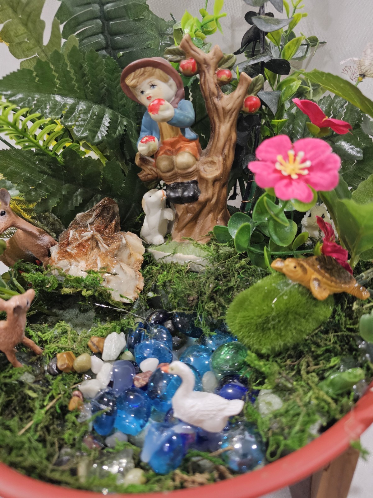 Dish Garden Artificial Flowers Arrangement THE DREAAMER BOY Woods lake & more