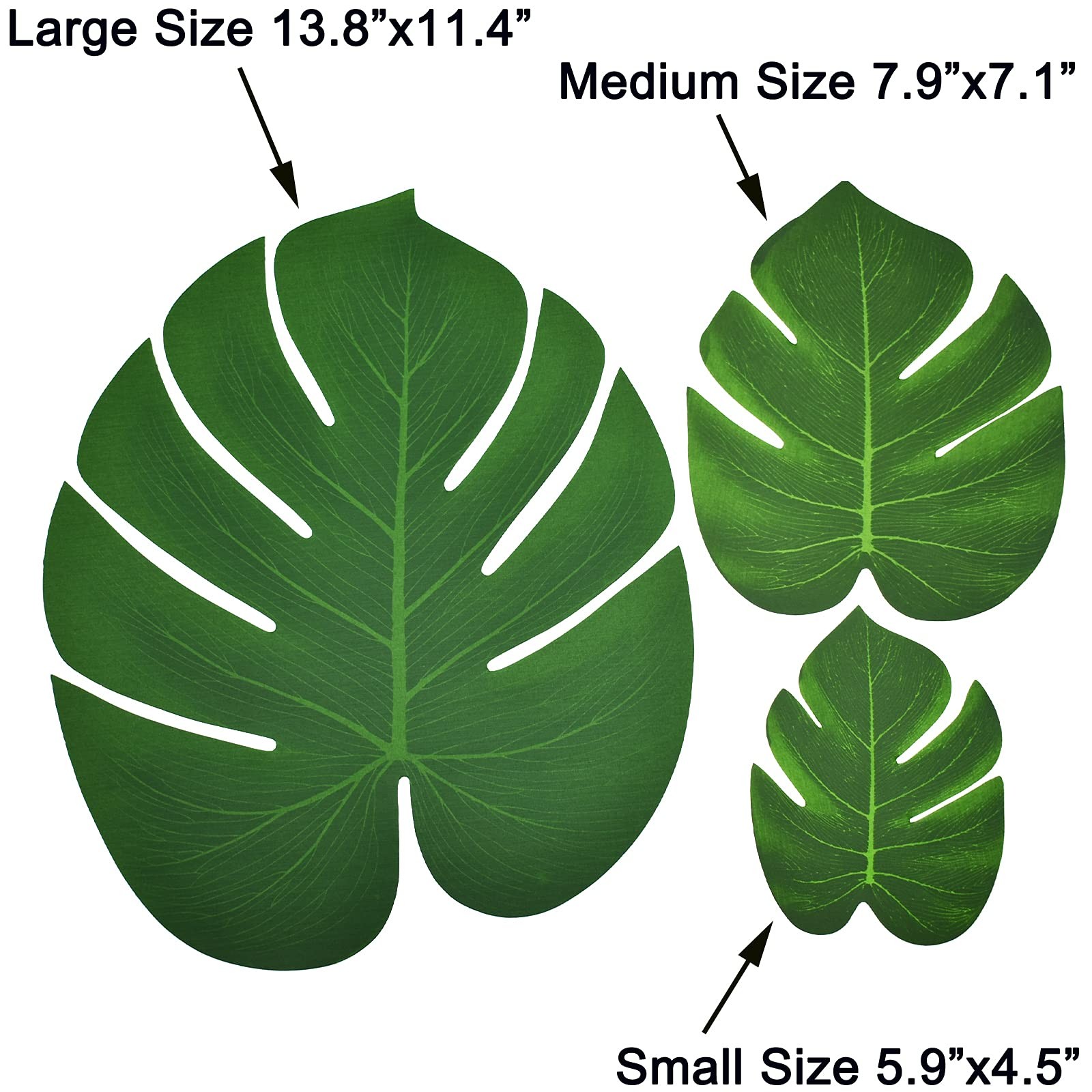 30 PCS Tropical Artificial Palm Leaves Monstera Party Decoration