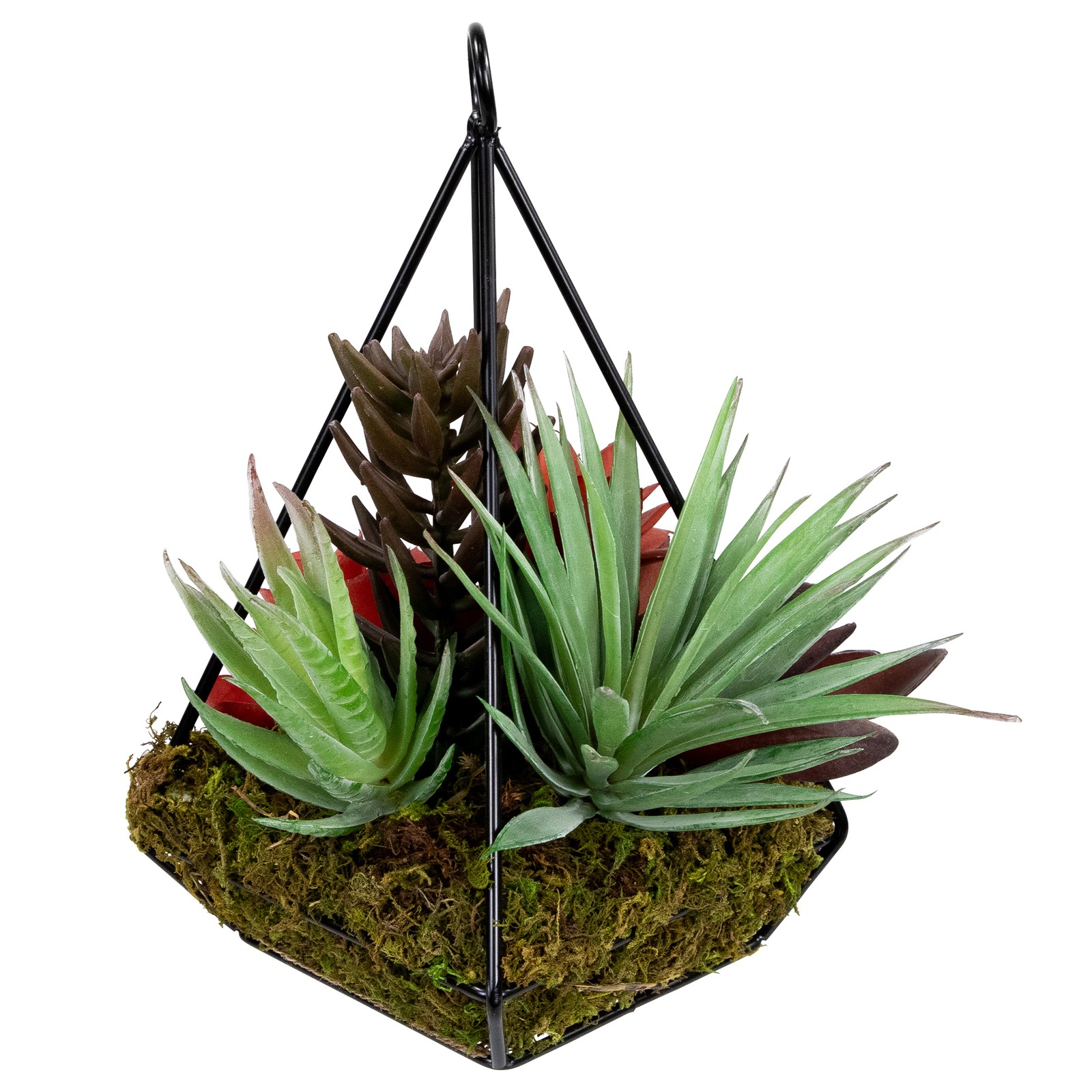 Northlight 9″ Artificial Succulents Arrangement 4Sided Copper Metal Wire Frame