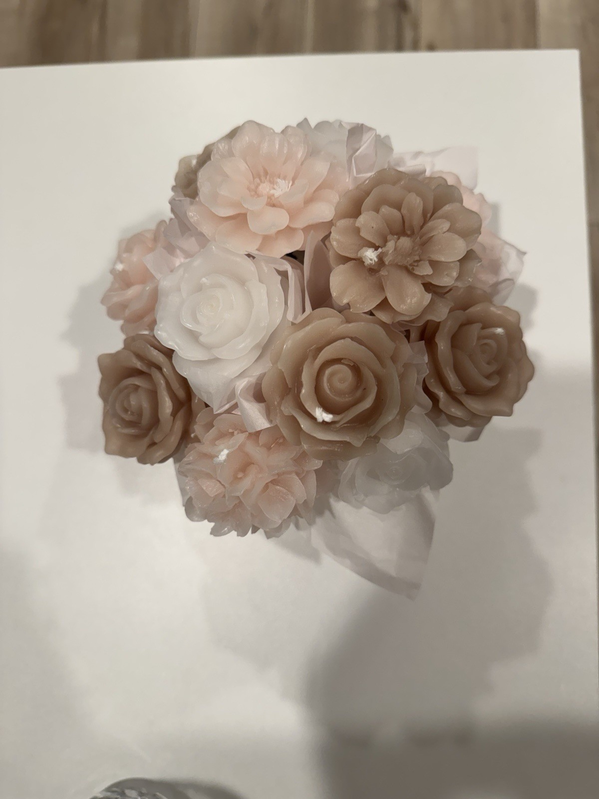 Handmade Flower Candle Bouquet in Gift Box | Decorative Floral Candles