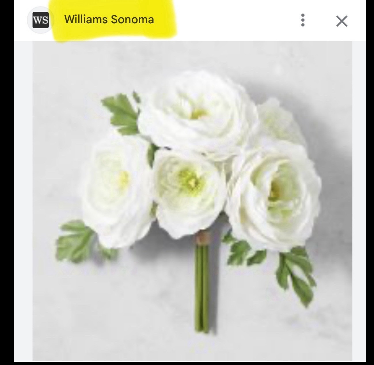 Williams Sonoma Artificial Peonies Silk Flowers Faux Peony Bouquet Floral White