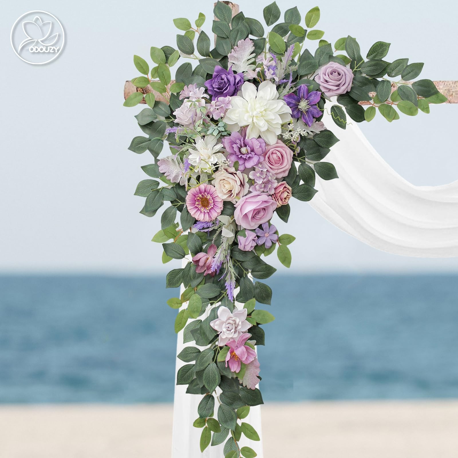 Odouzy Wedding Arch Flowers,Artificial Flower Arch Decor,2pcs Artificial Flow…