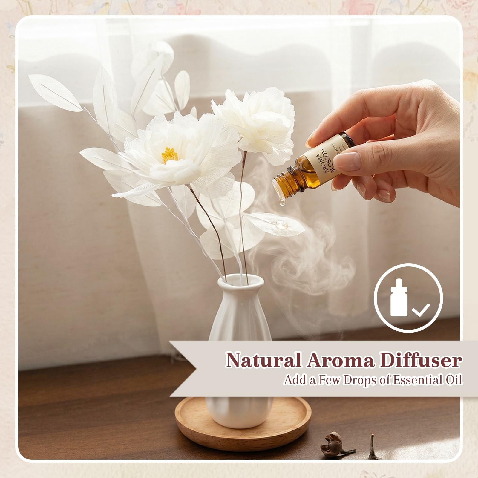 Handmade Cotton Artificial Flowers, Faux Wildflowers with Bendable Stems for …