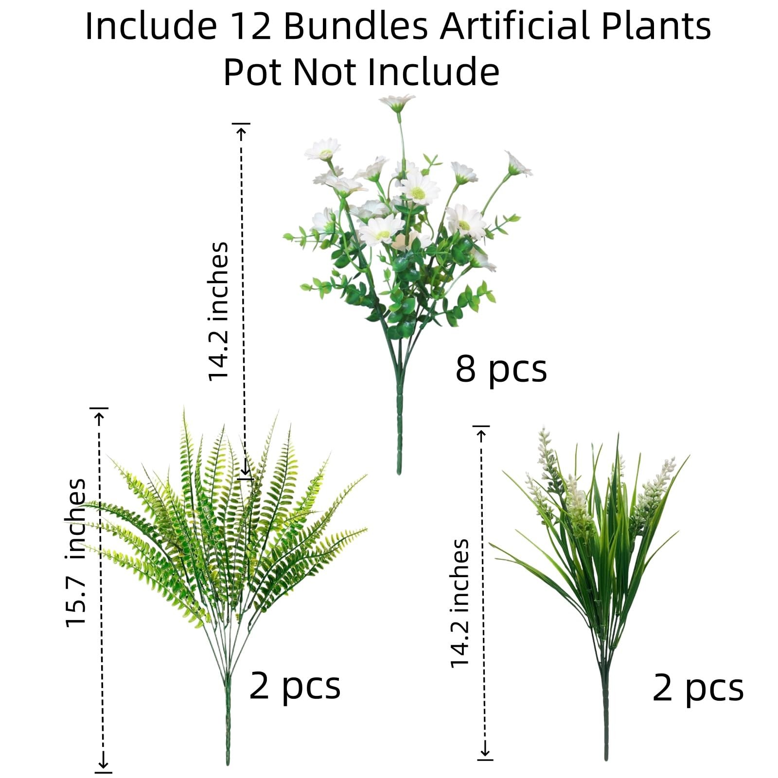 Spring Artificial Daisy Flowers Fake Plants for Outdoor Outside, 12 Bundles F…