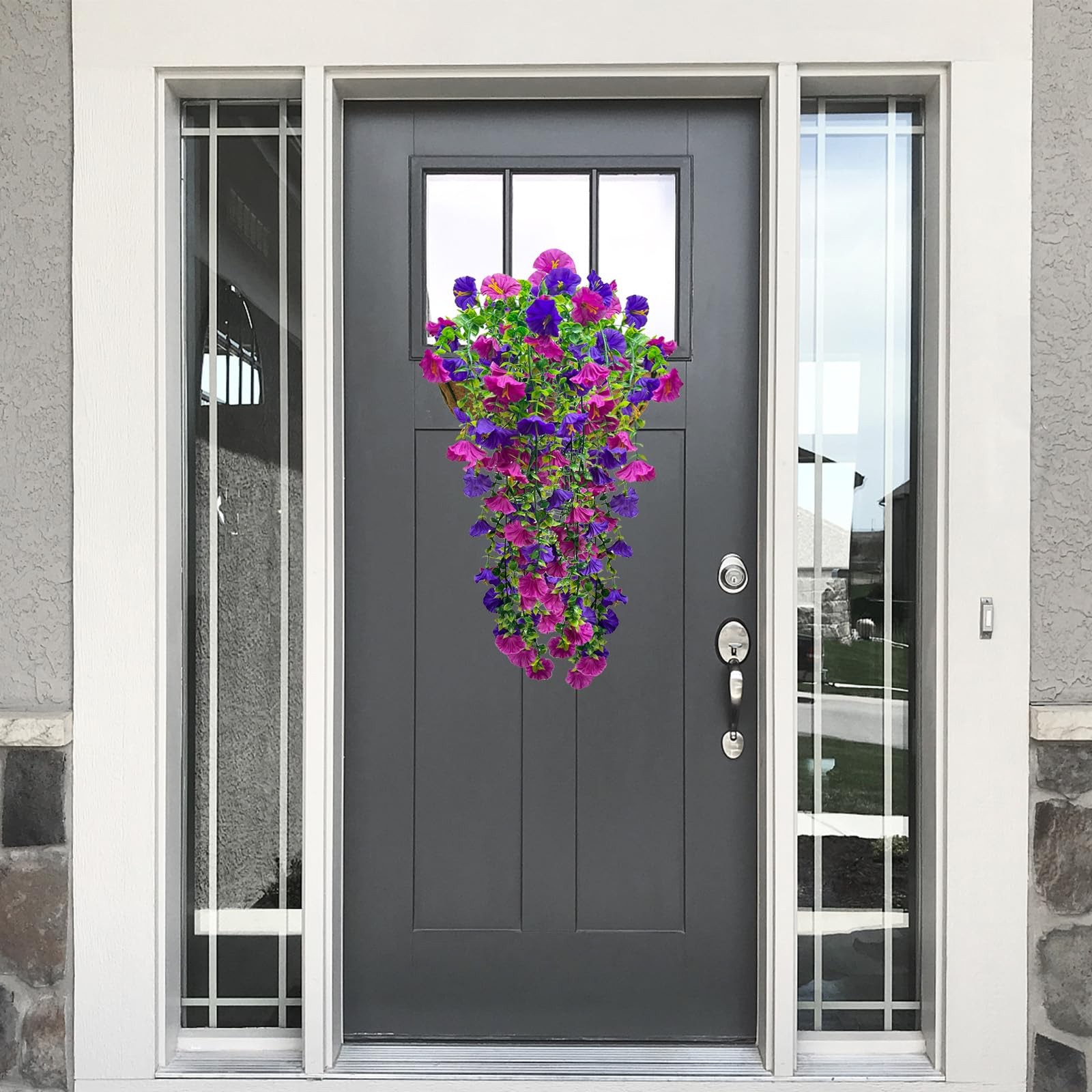 Garland Hanging Vines 4 PC Artificial Morning Glory Hanging Faux Plants Reali…