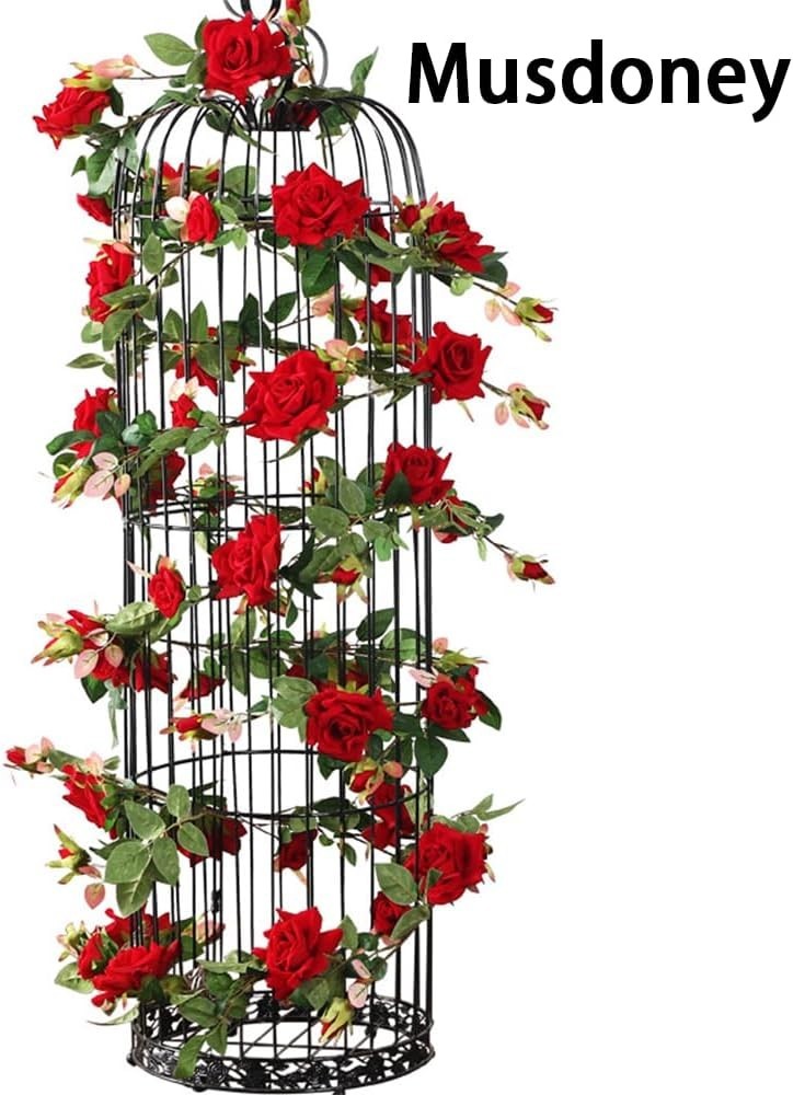 Artificial Rose Hanging Vines 4 Pcs 96 Inches Red Floral Decoration for Events
