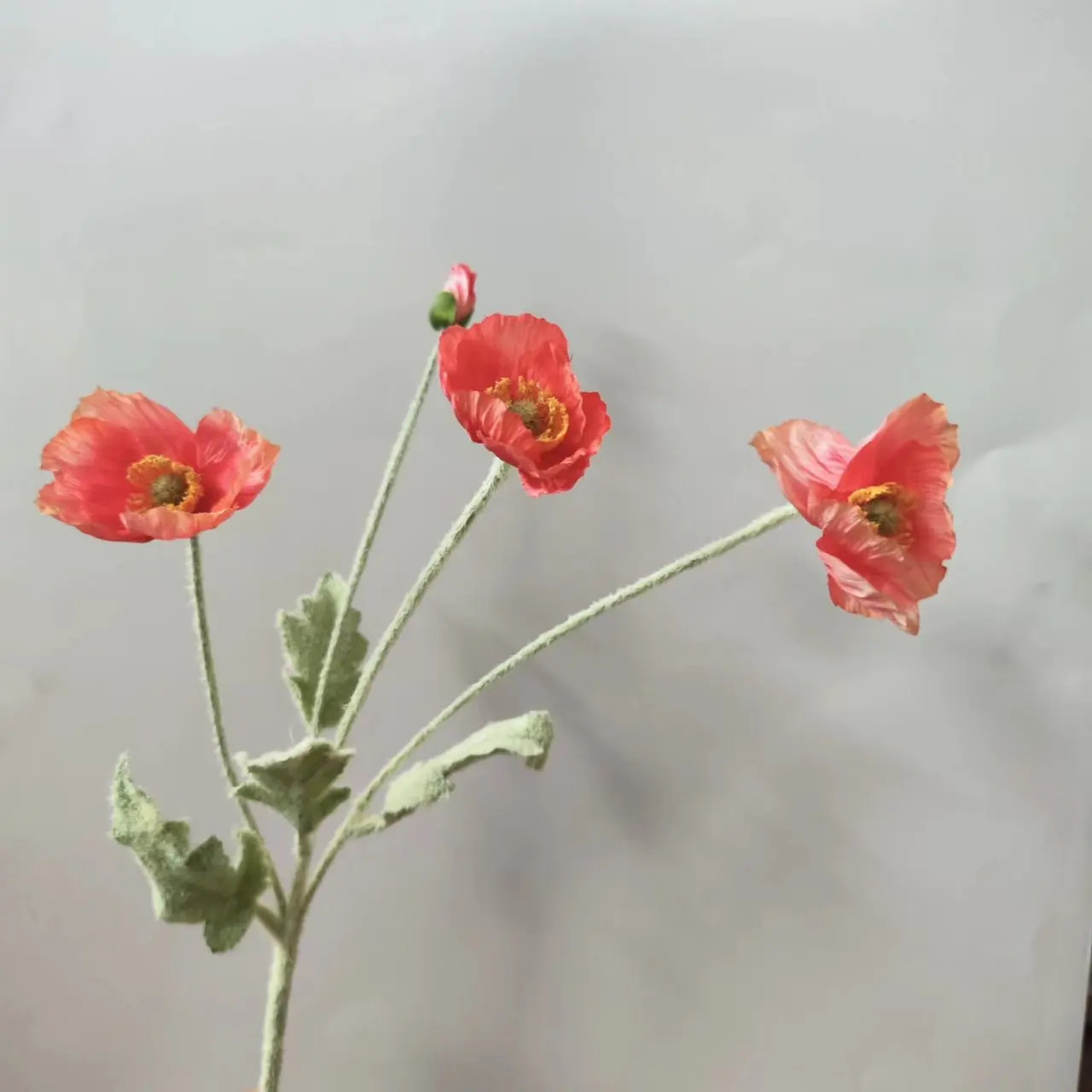 4 Head Artificial Flowers Bouquet Poppy Fake Flowers for Home Decor Garden Party