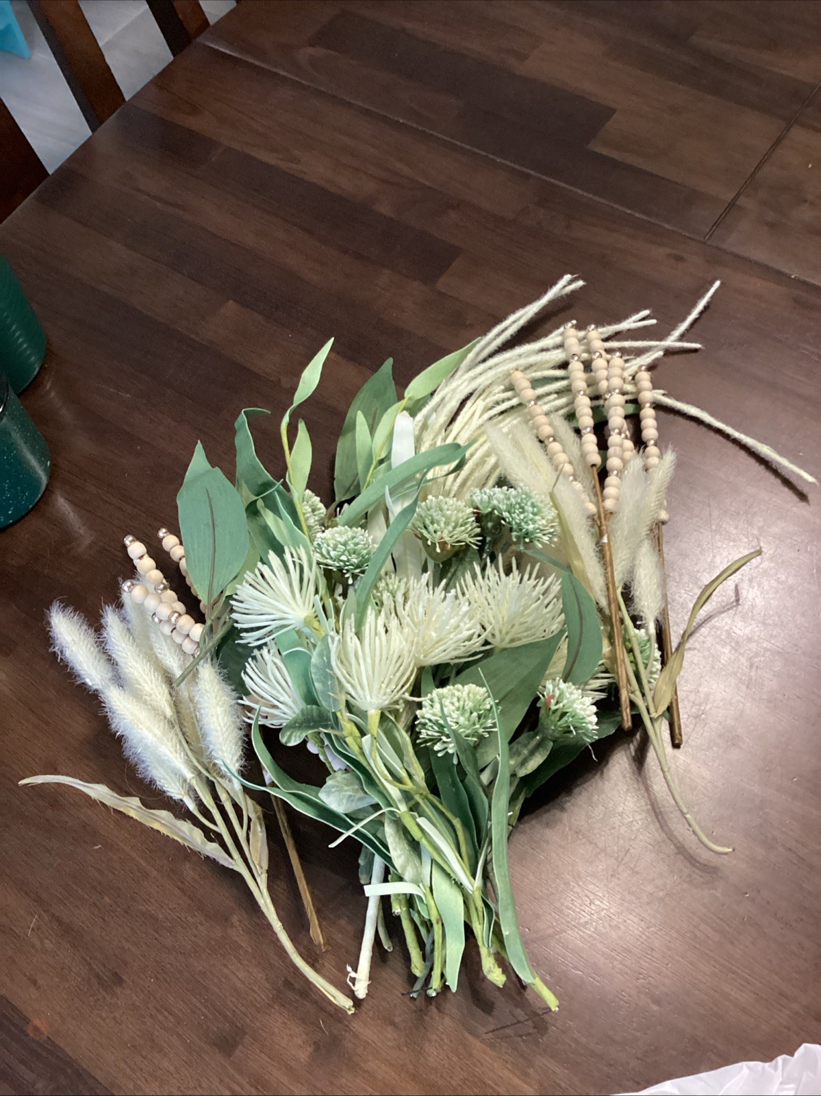Faux Flowers. Assorted Cream And White Floral Stems, Greenery,