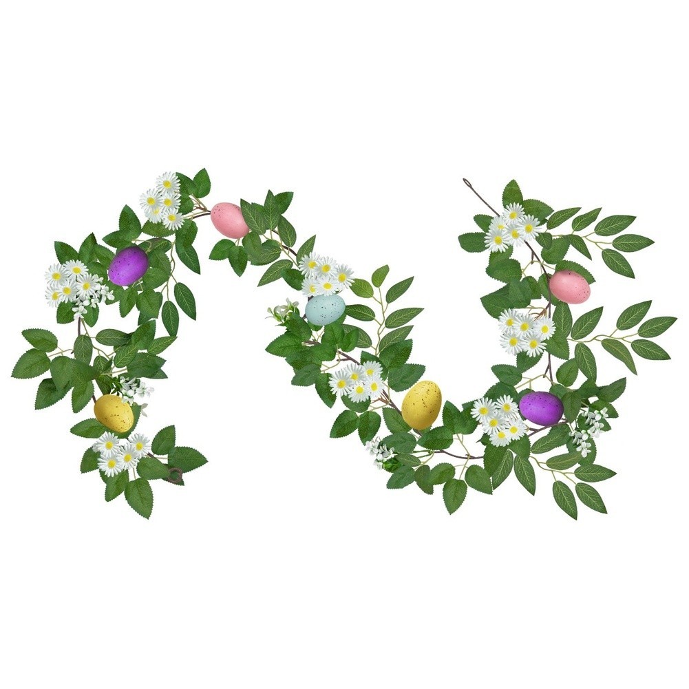 Easter Vine with Colorful Eggs and Blooms for Interior Wall Decoration
