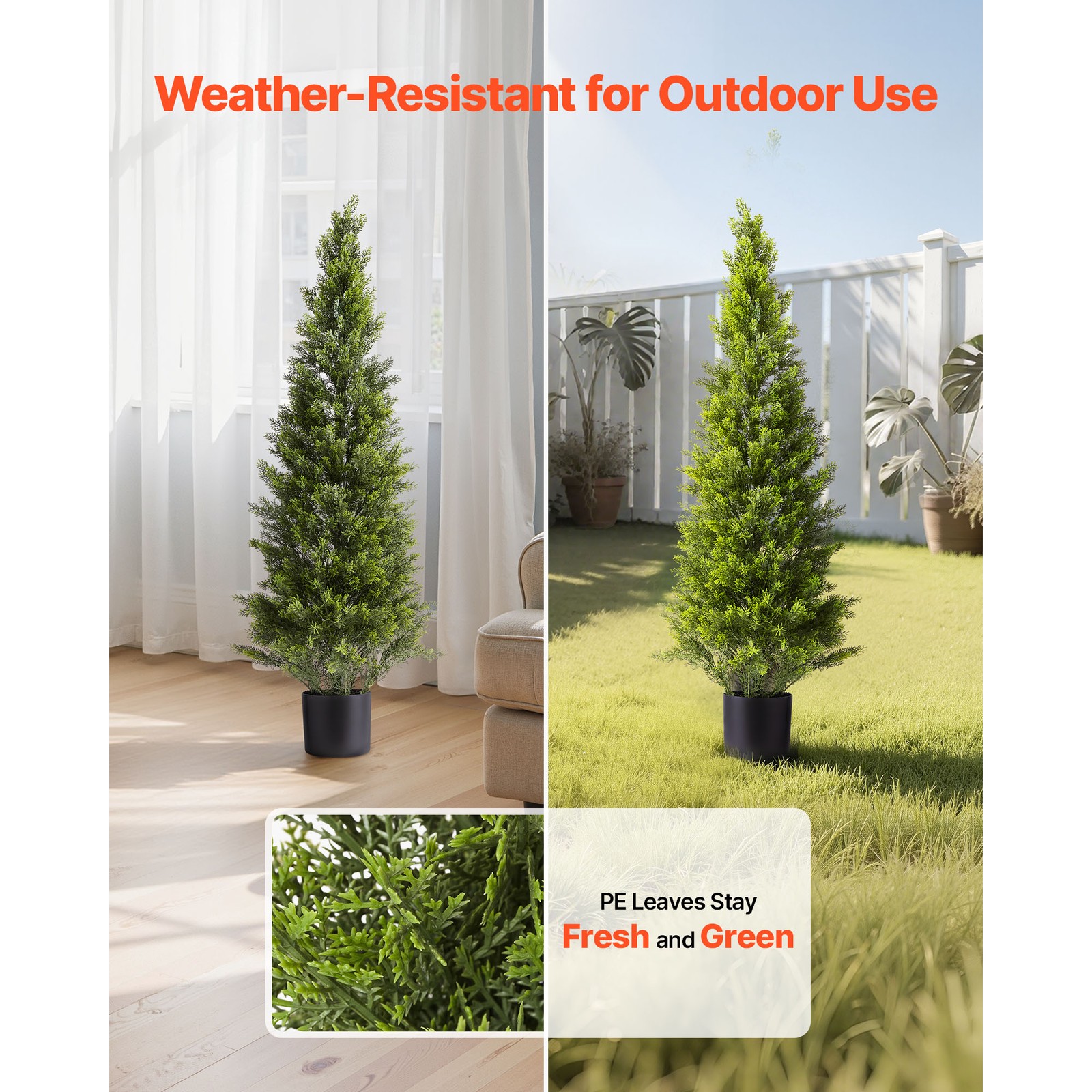 Uimoso 48-Inch Artificial Cedar Tree for Outdoor and Indoor Decoration